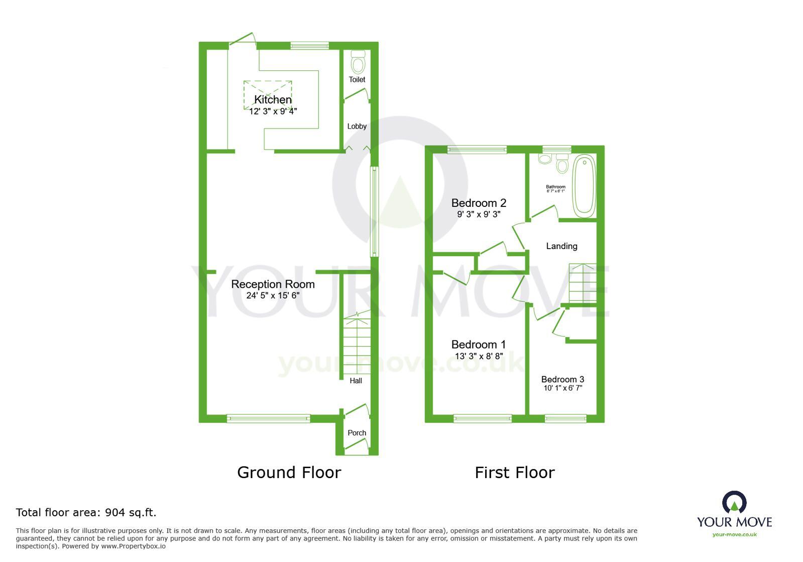 Floorplan of 3 bedroom Semi Detached House for sale, Barfield, Sutton At Hone, Kent, DA4