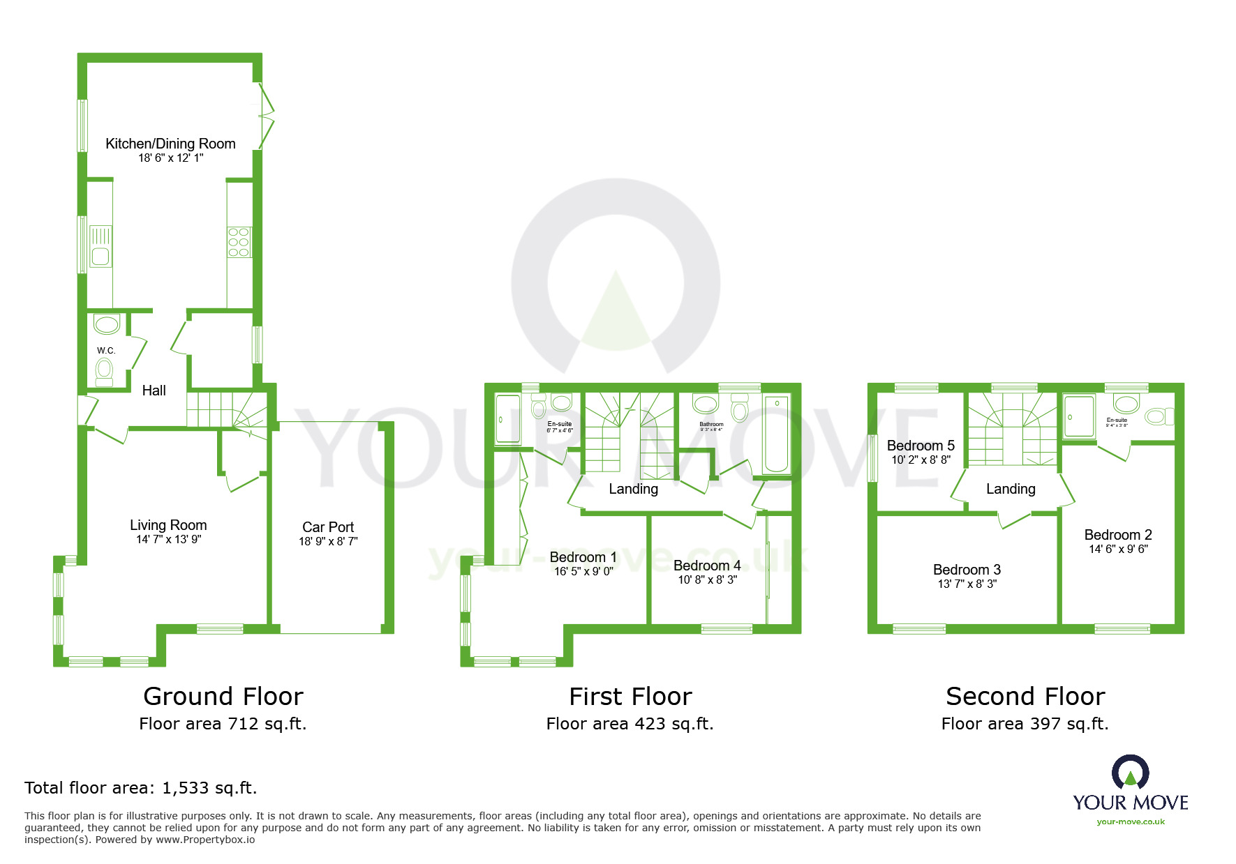 Floorplan of 5 bedroom Semi Detached House to rent, Park Cliff Road, Greenhithe, Kent, DA9