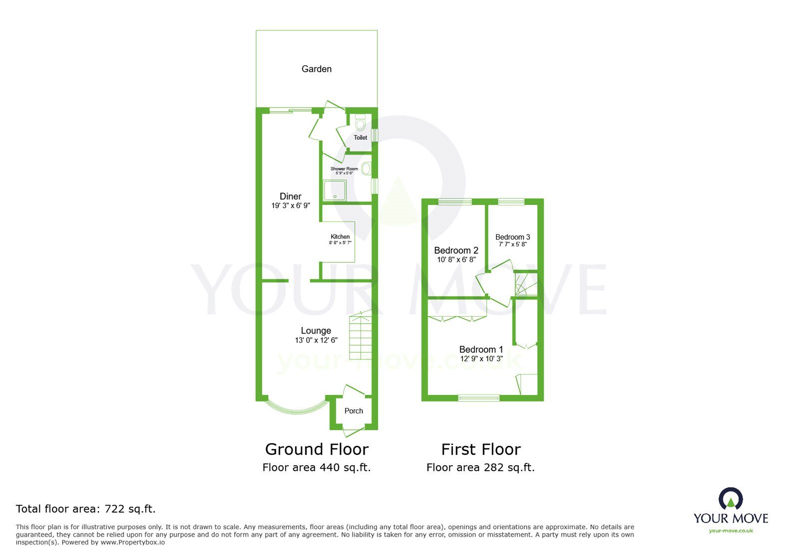 Floorplan of 3 bedroom End Terrace House for sale, Vale Road, Dartford, Kent, DA1