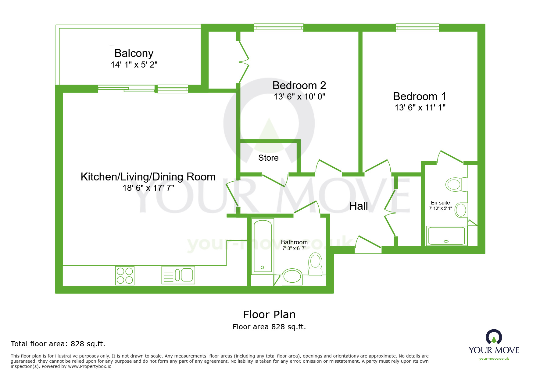 Floorplan of 2 bedroom Flat to rent, Scotney Drive, Greenhithe, Kent, DA9