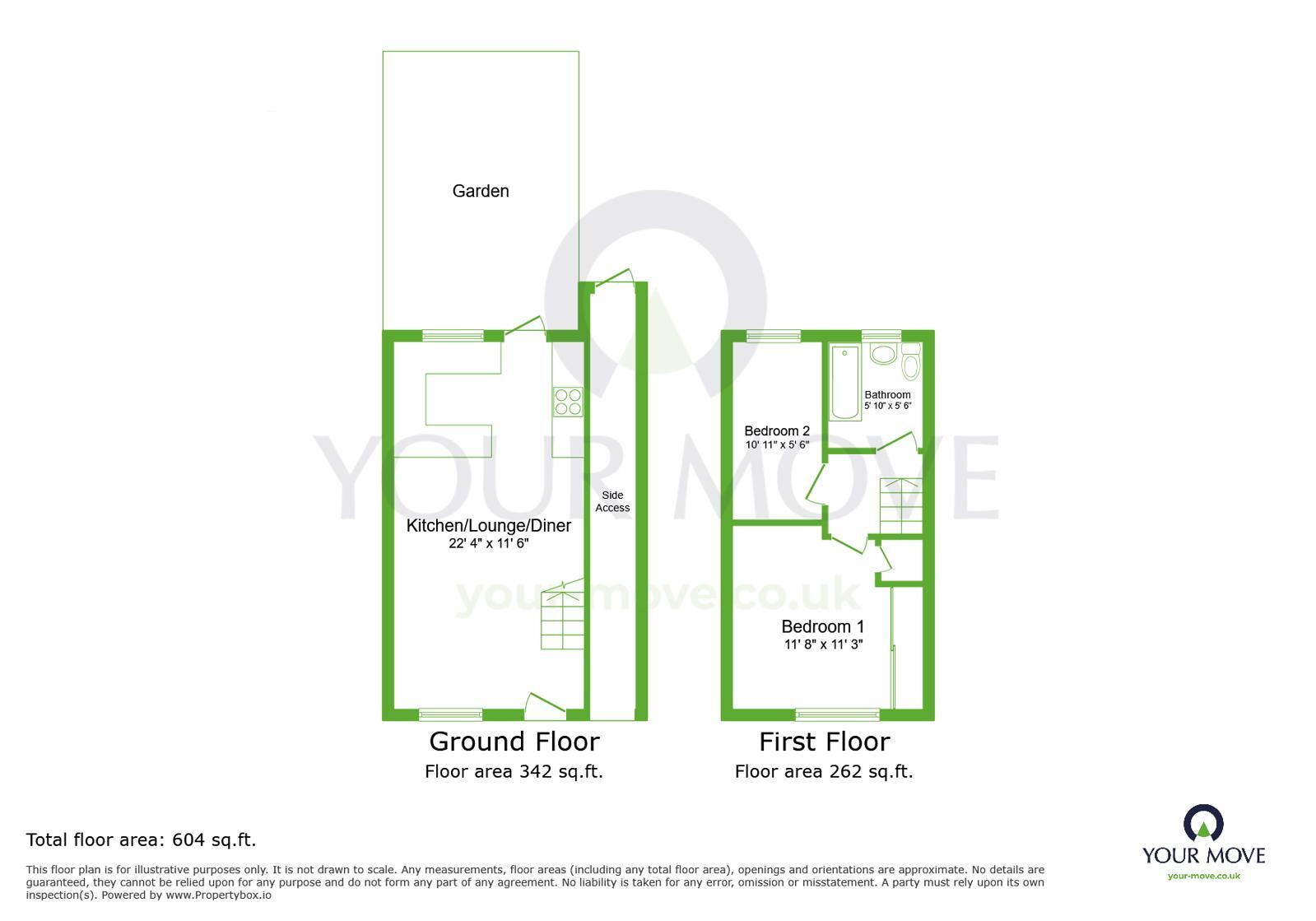 Floorplan of 2 bedroom End Terrace House for sale, Brewers Field, Dartford, Kent, DA2