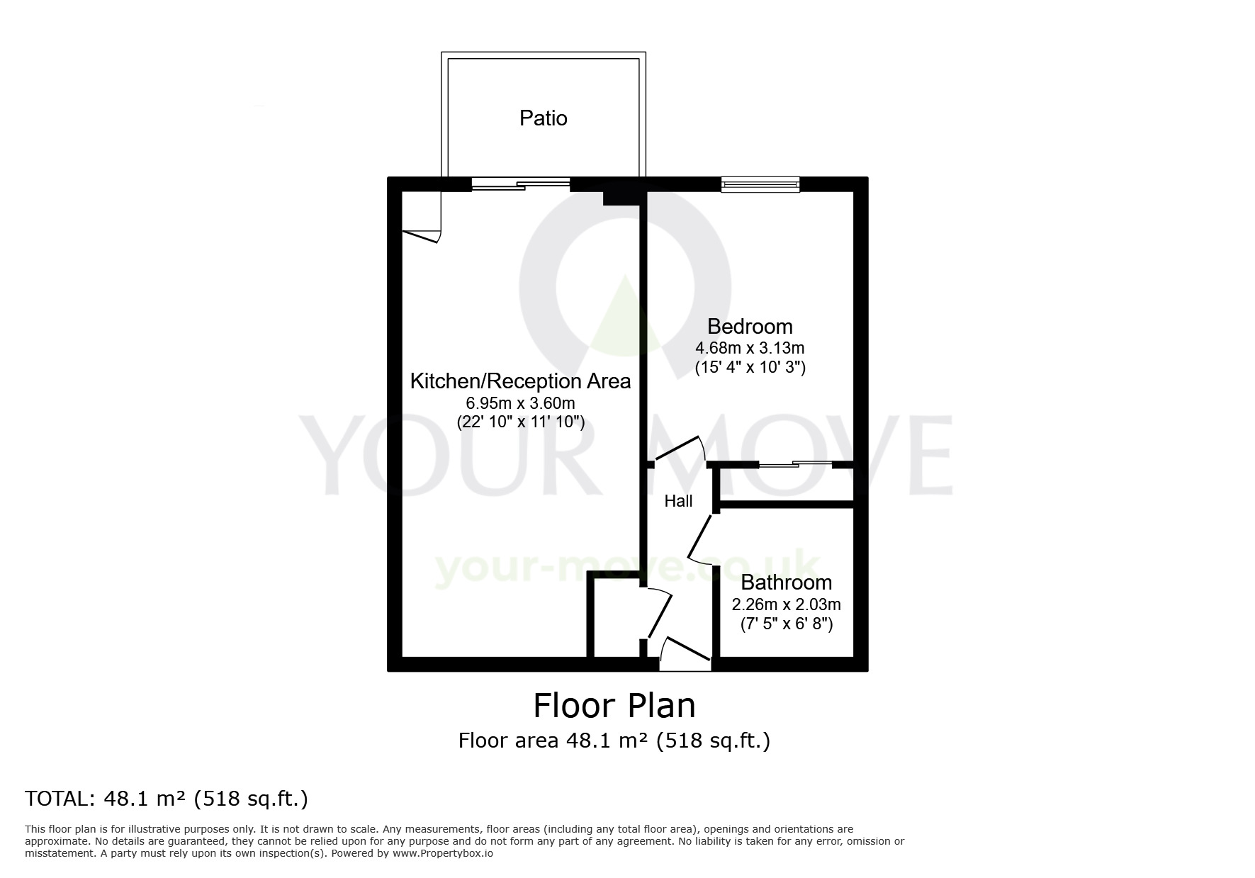 Floorplan of 1 bedroom Flat for sale, William Mundy Way, Dartford, DA1