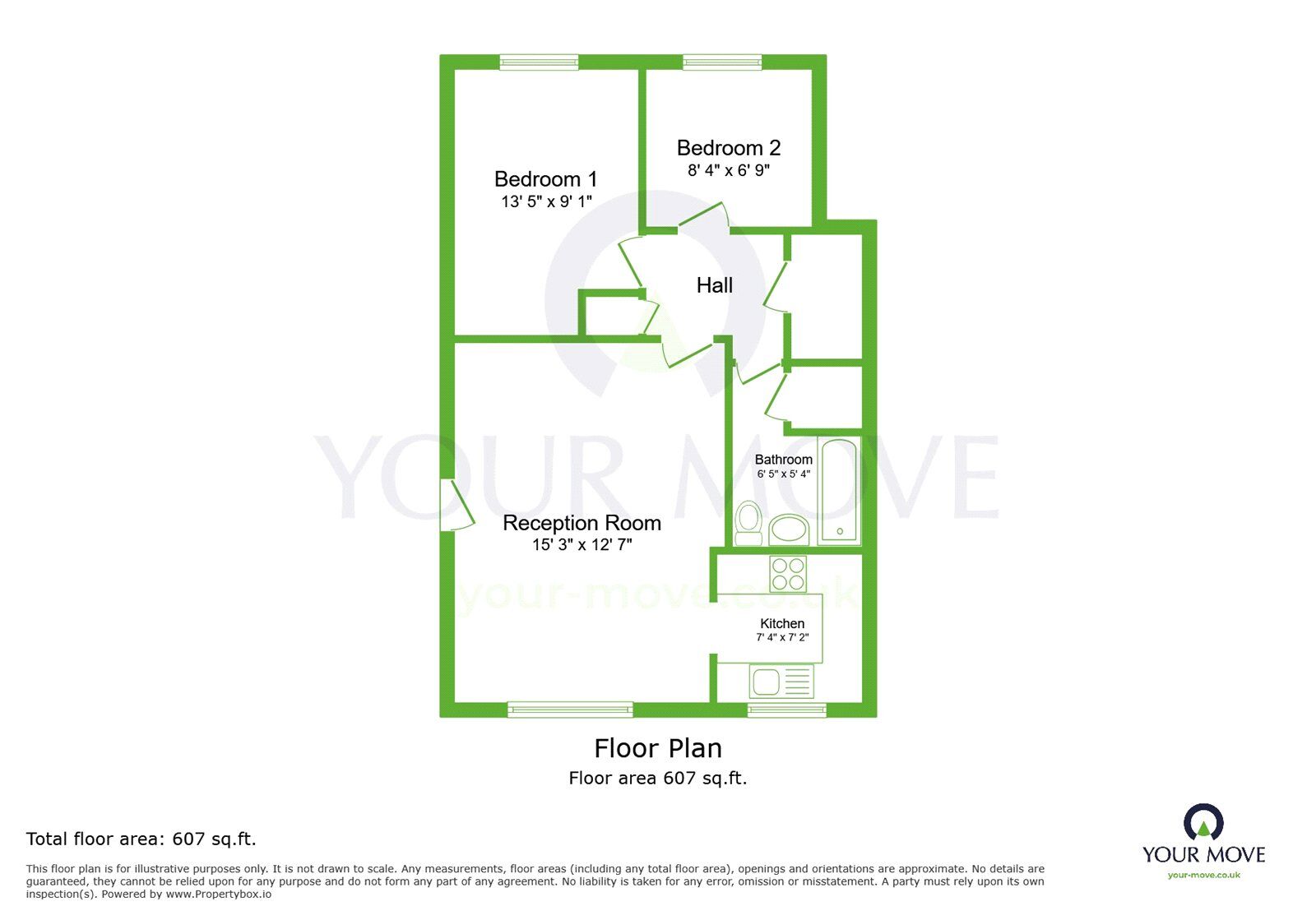 Floorplan of 2 bedroom Flat for sale, Falcon Close, Dartford, Kent, DA1