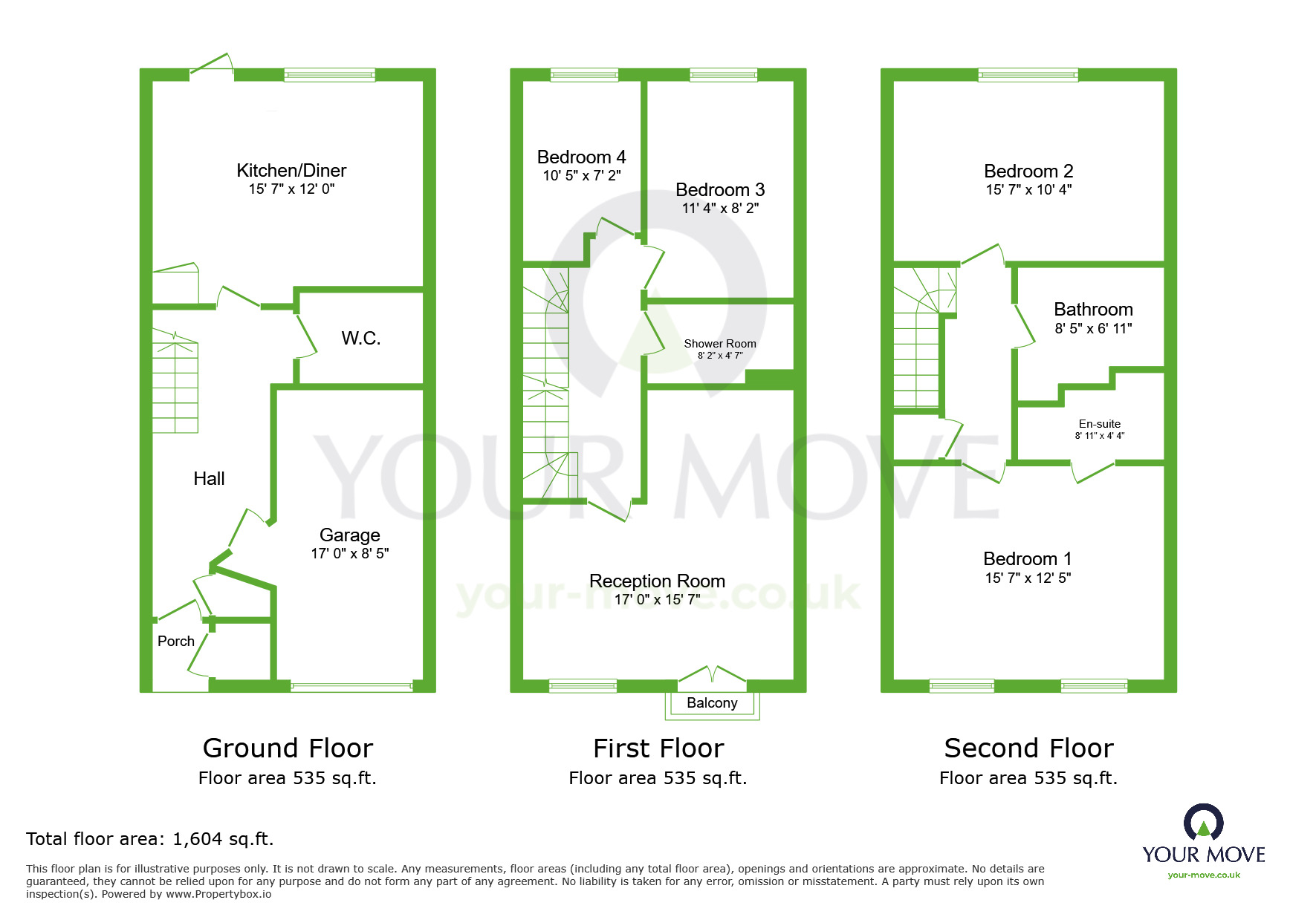 Floorplan of 4 bedroom Mid Terrace House to rent, Gibbons Lane, Dartford, Kent, DA1