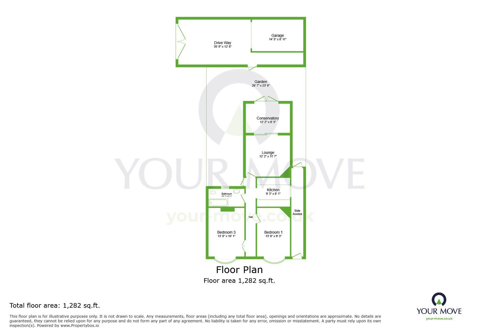Floorplan of 2 bedroom Semi Detached Bungalow for sale, Heath Lane, Dartford, DA1