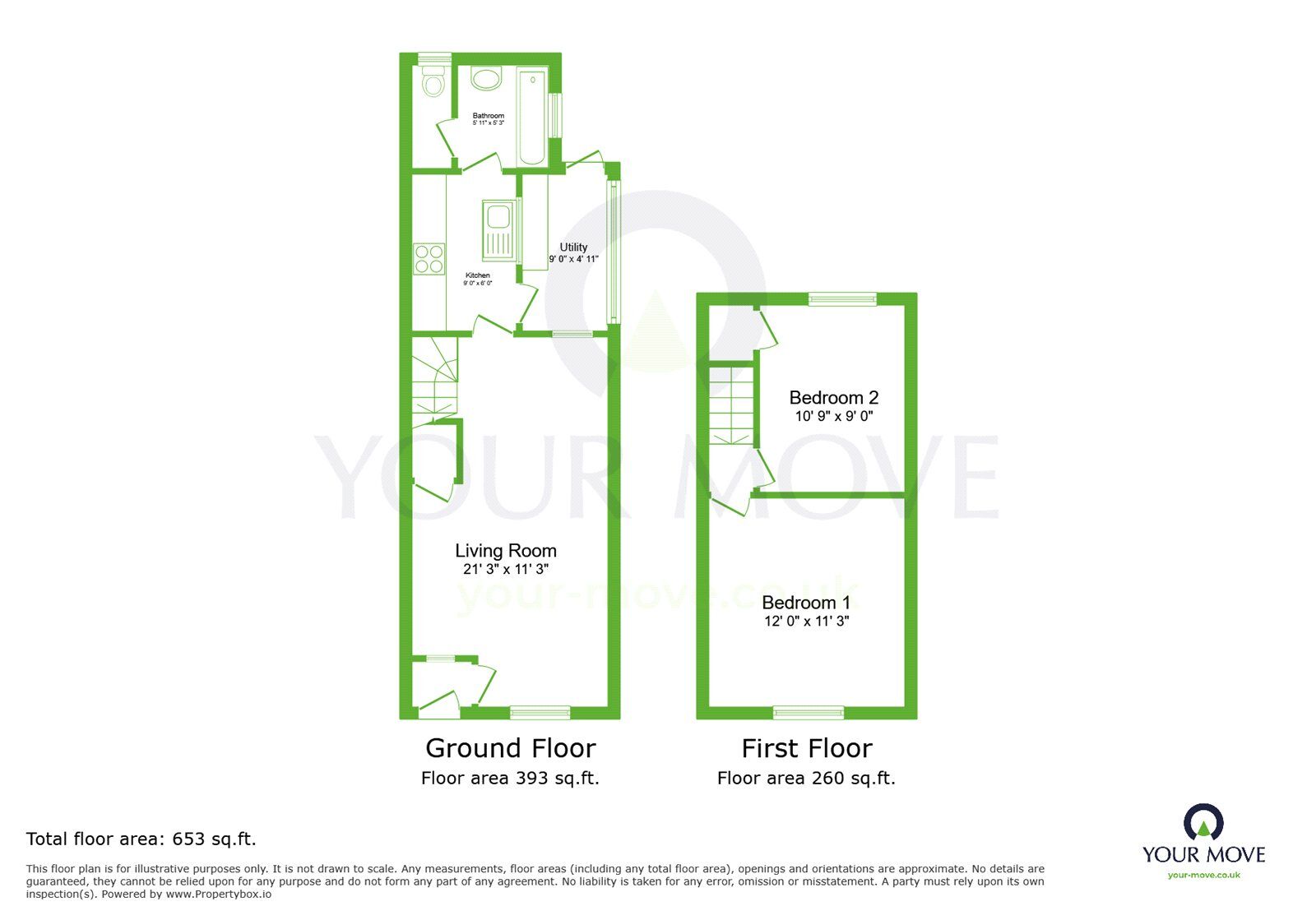 Floorplan of 2 bedroom End Terrace House to rent, Charles Street, Greenhithe, Kent, DA9