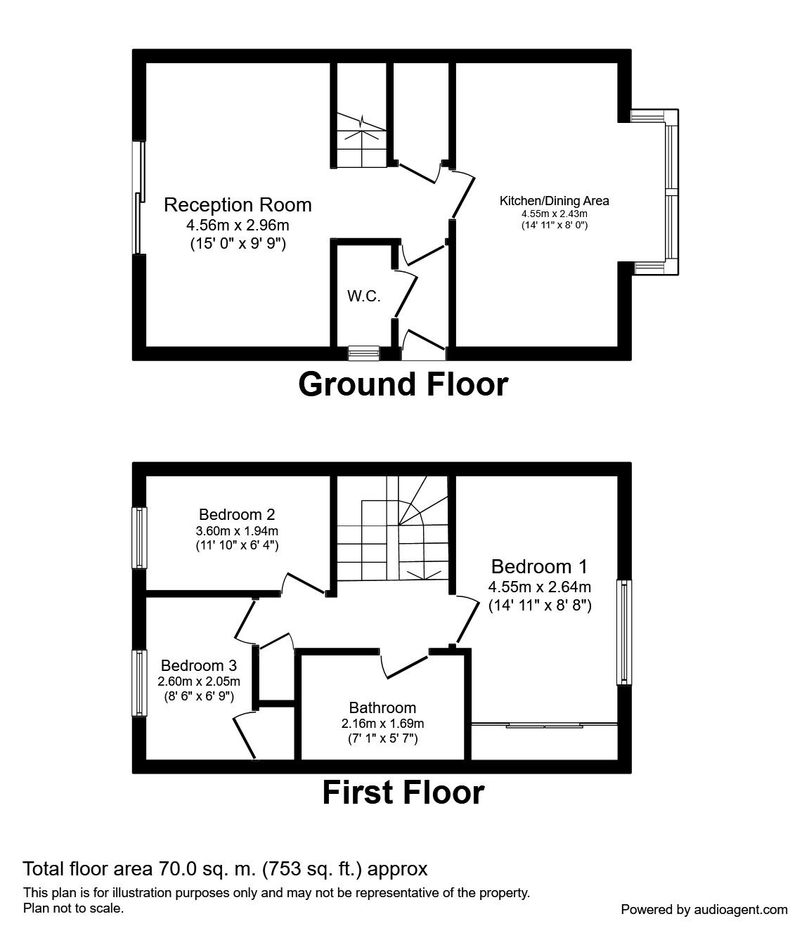 Floorplan of 3 bedroom End Terrace House for sale, Knights Manor Way, Dartford, DA1