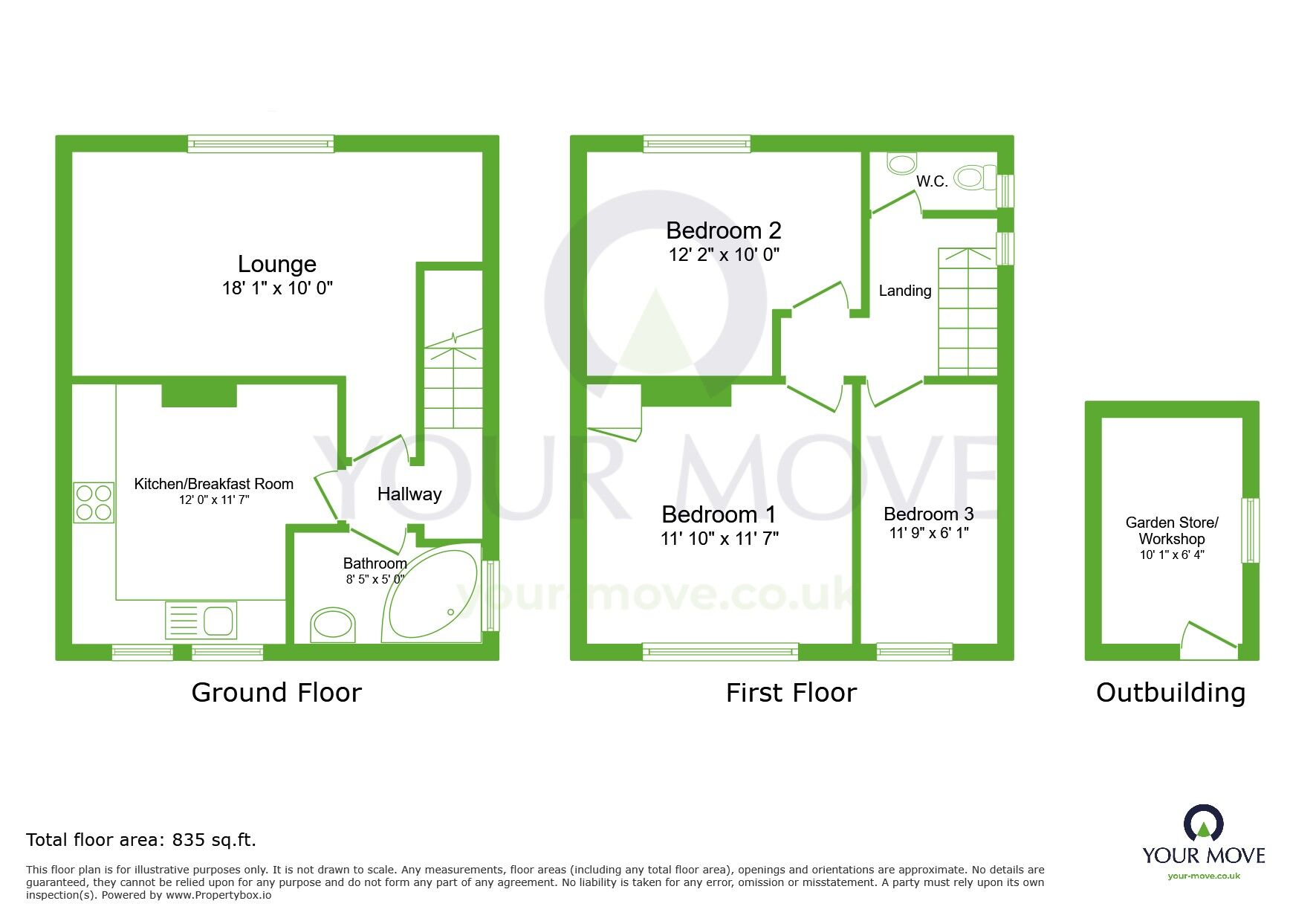 Floorplan of 3 bedroom Semi Detached House for sale, Port Avenue, Greenhithe, Kent, DA9