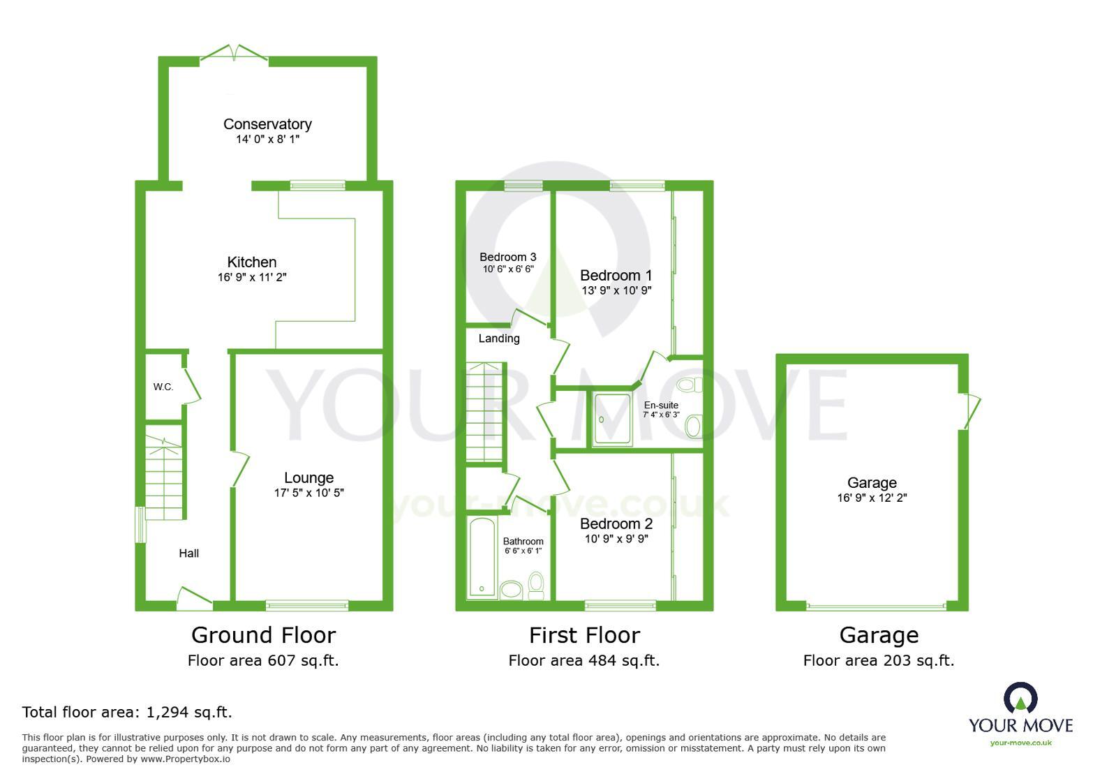 Floorplan of 3 bedroom Semi Detached House for sale, Chalk Close, Dartford, Kent, DA1