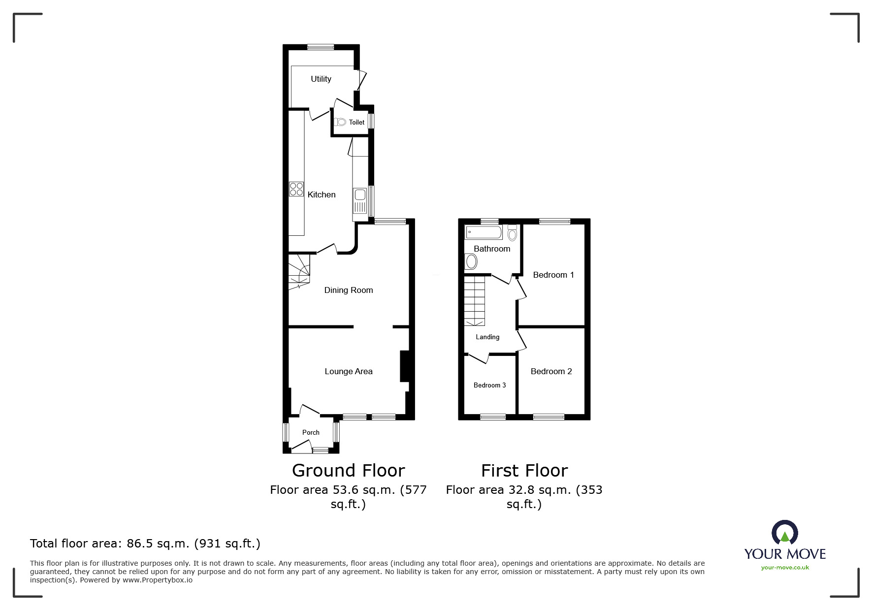Floorplan of 3 bedroom Mid Terrace House to rent, St. Vincents Road, Dartford, Kent, DA1
