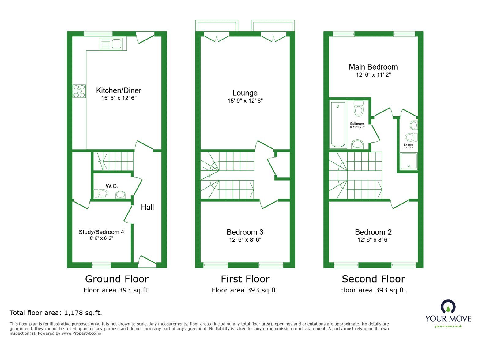 Floorplan of 4 bedroom End Terrace House for sale, Hawley Road, Dartford, Kent, DA1