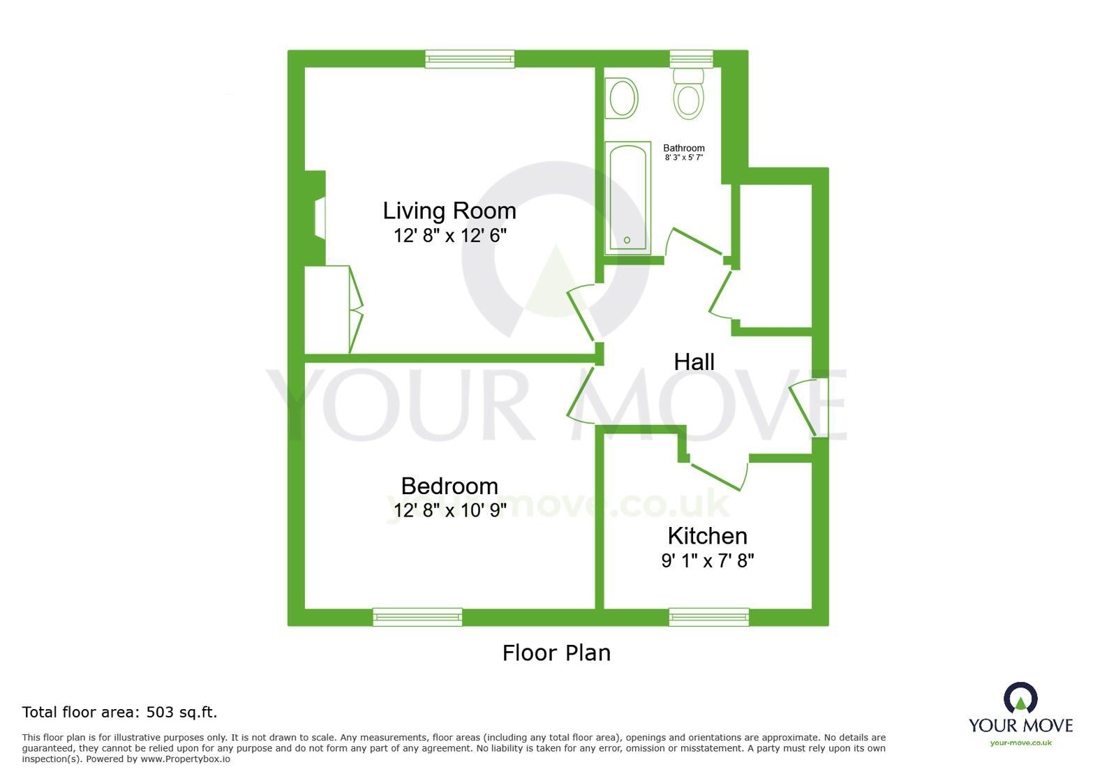 Floorplan of 1 bedroom Flat for sale, Hall Road, Dartford, DA1