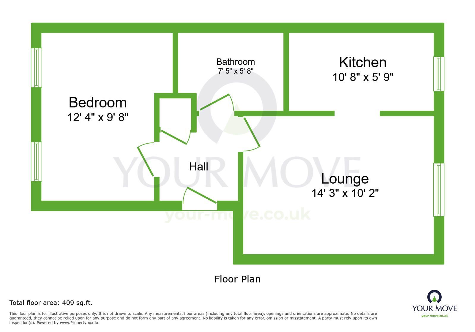 Floorplan of 1 bedroom Flat for sale, Joyce Green House, Joyce Green Lane, Kent, DA1