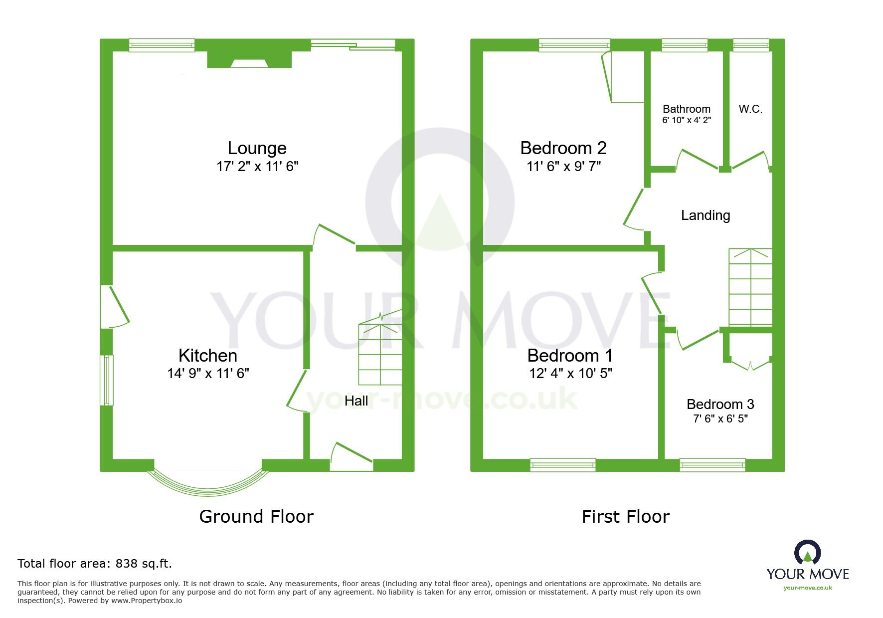 Floorplan of 3 bedroom Semi Detached House for sale, Coniston Close, Dartford, Kent, DA1