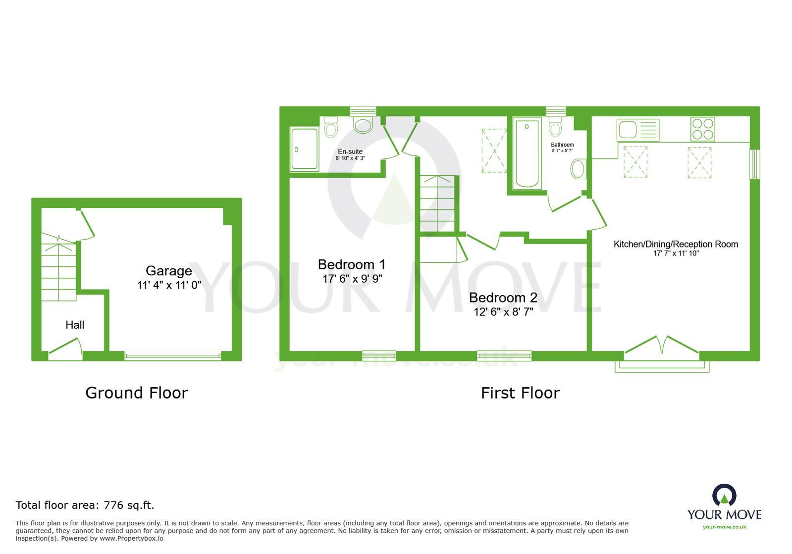 Floorplan of 2 bedroom Flat for sale, Foster Drive, Dartford, Kent, DA1