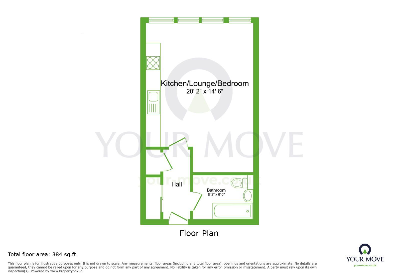 Floorplan of 1 bedroom Flat to rent, Instone Road, Dartford, Kent, DA1