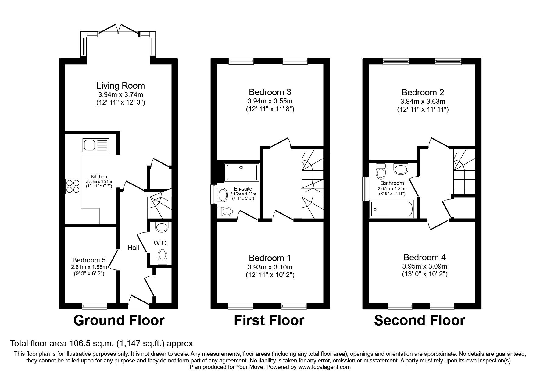 Floorplan of 5 bedroom Semi Detached House for sale, Burroughs Drive, Dartford, DA1
