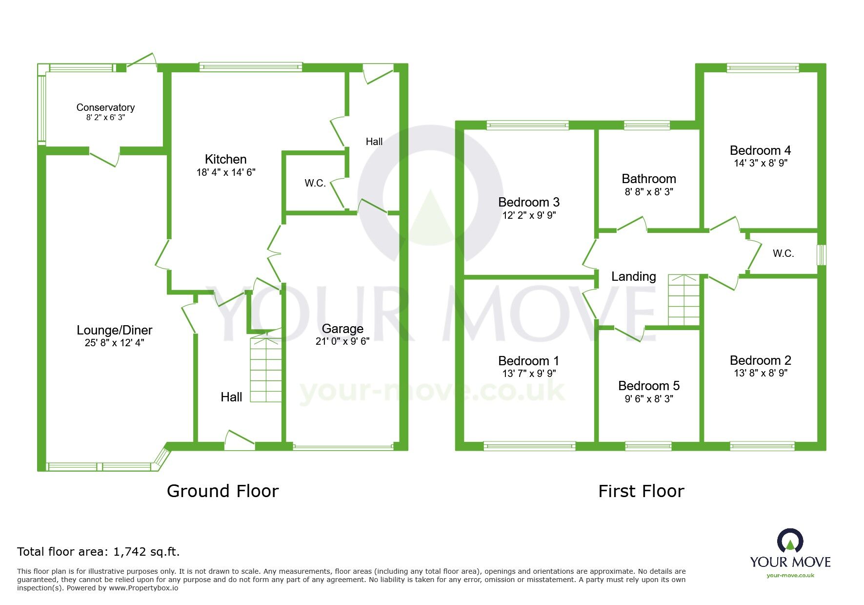 Floorplan of 5 bedroom Mid Terrace House for sale, Derwent Close, Dartford, Kent, DA1