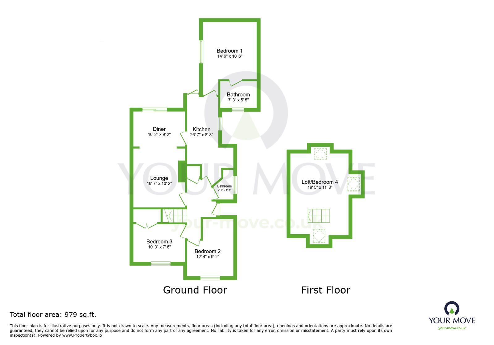 Floorplan of 3 bedroom Semi Detached House for sale, Coombfield Drive, Dartford, Kent, DA2