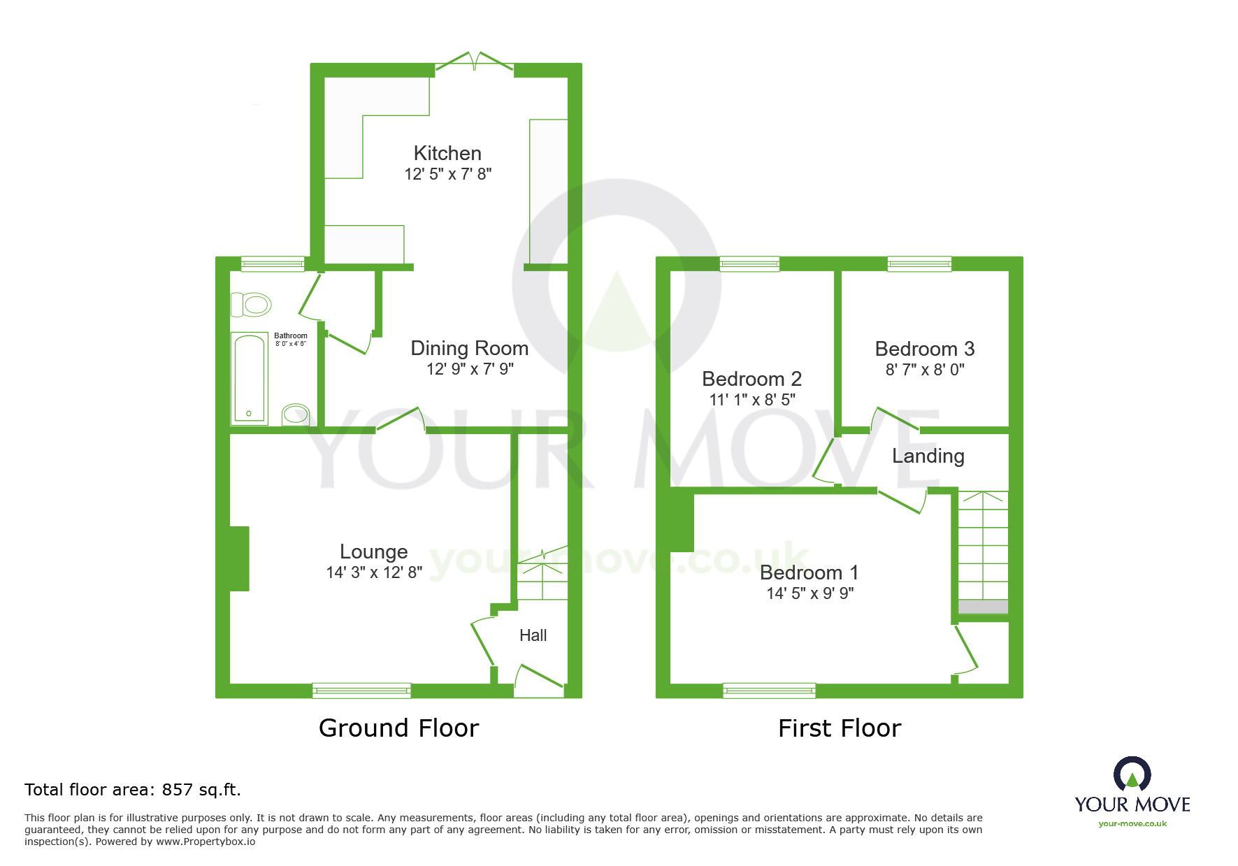 Floorplan of 3 bedroom Mid Terrace House to rent, Willow Road, Dartford, Kent, DA1