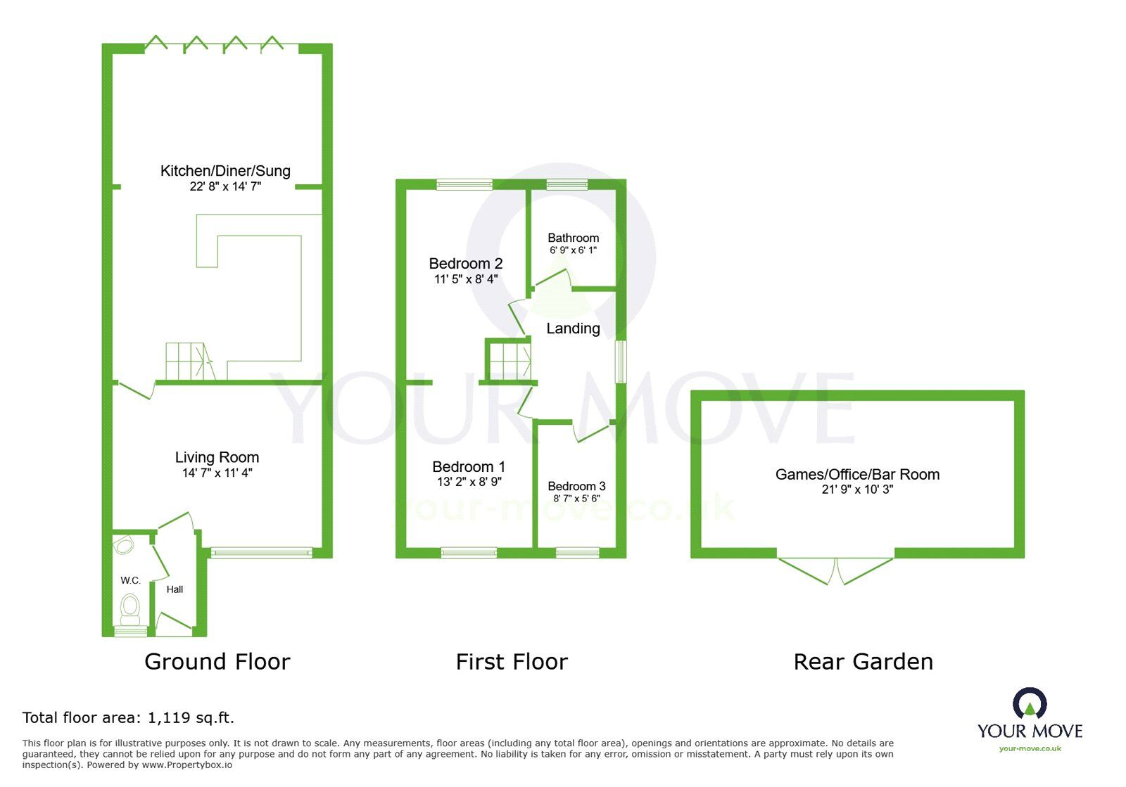 Floorplan of 3 bedroom Semi Detached House for sale, Sutherland Close, Greenhithe, Kent, DA9
