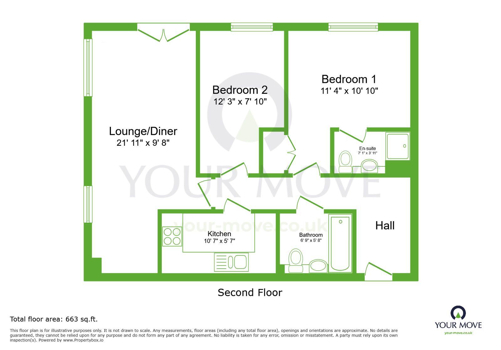 Floorplan of 2 bedroom Flat for sale, Esparto Way, South Darenth, Kent, DA4
