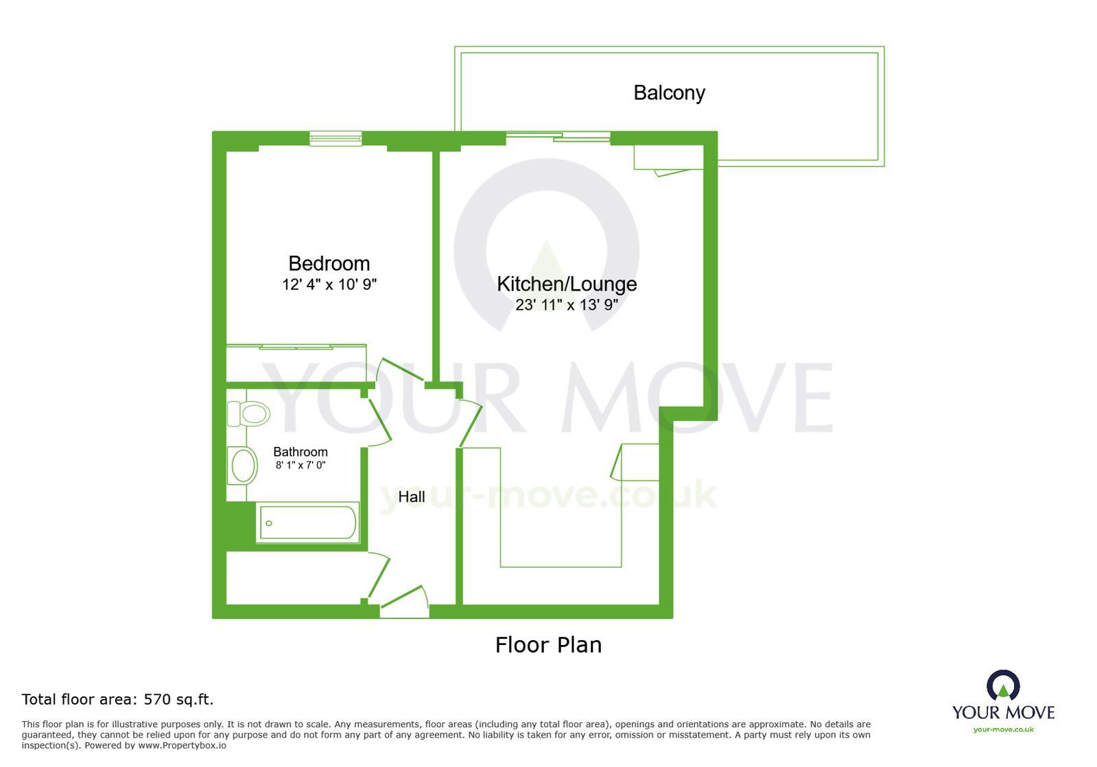 Floorplan of 1 bedroom Flat to rent, Mill Pond Road, Dartford, Kent, DA1