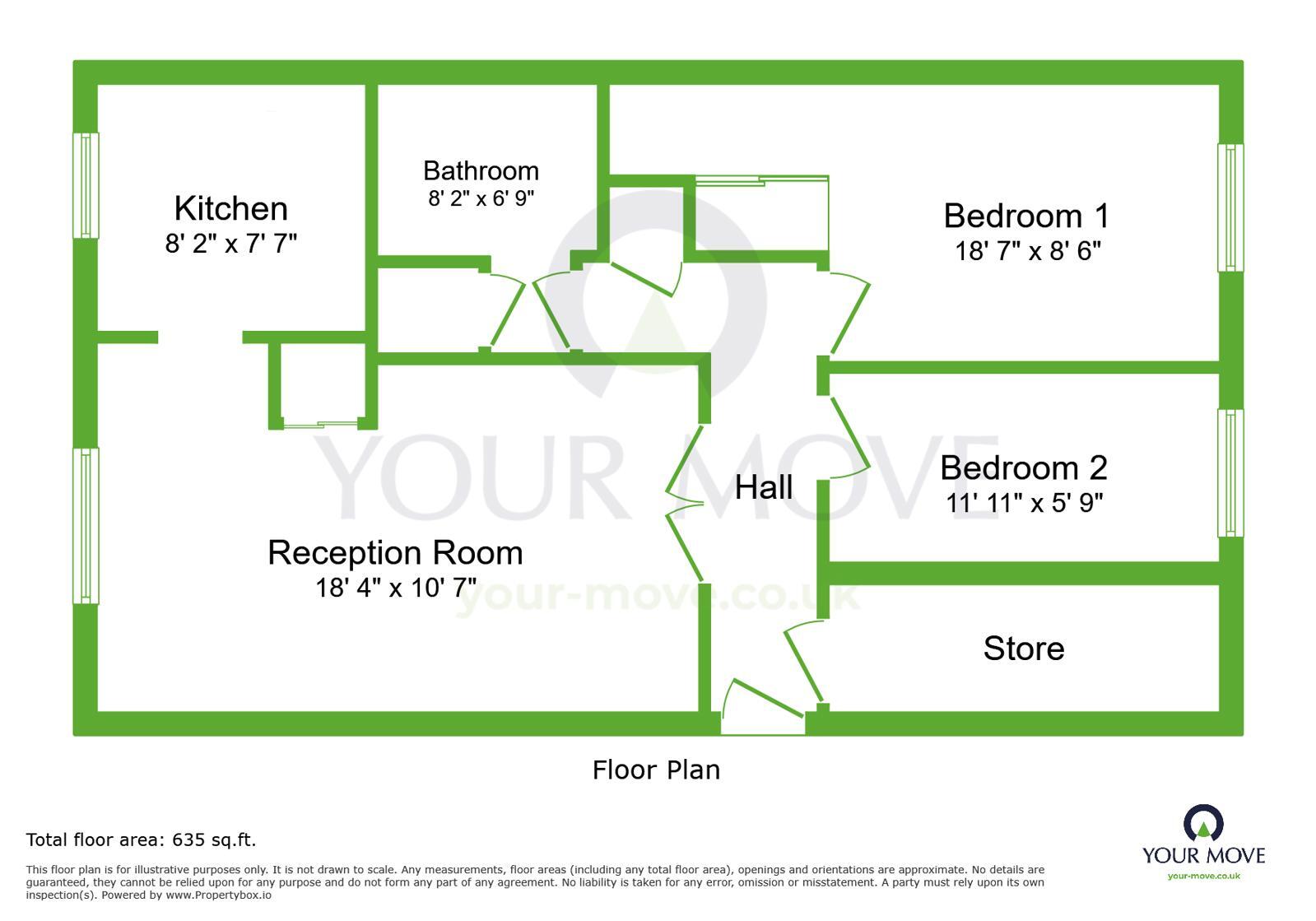 Floorplan of 2 bedroom Flat for sale, Bishops Court, Greenhithe, Kent, DA9