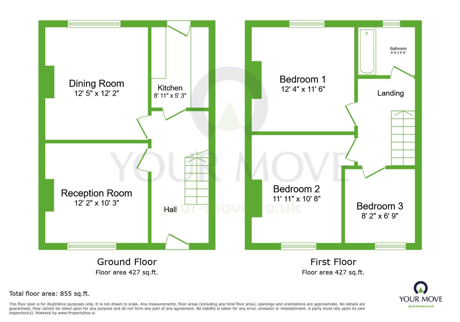 Floorplan of 3 bedroom Mid Terrace House for sale, Whitehill Road, Crayford, Dartford, DA1