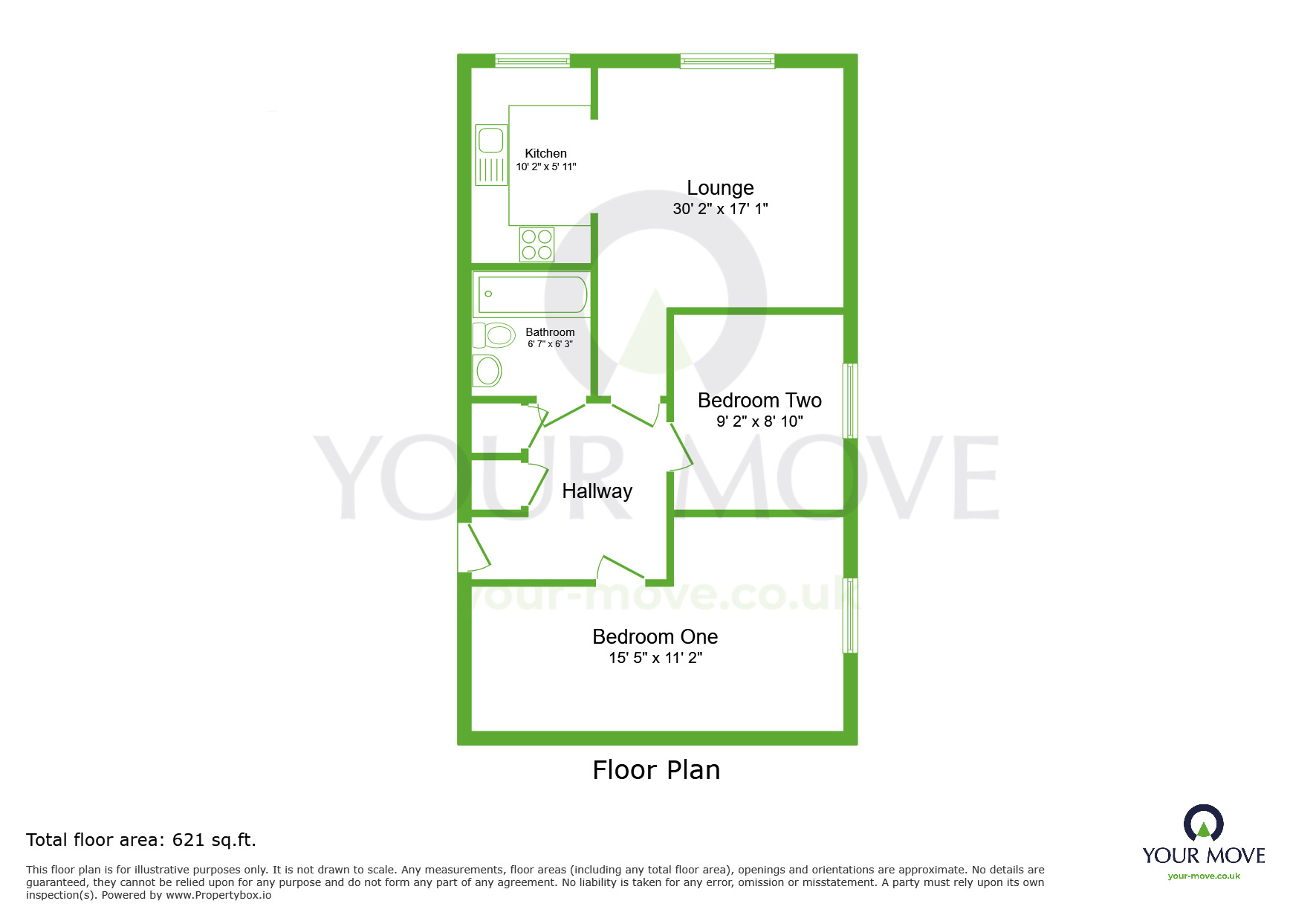 Floorplan of 2 bedroom Flat to rent, Grange Crescent, Dartford, Kent, DA2