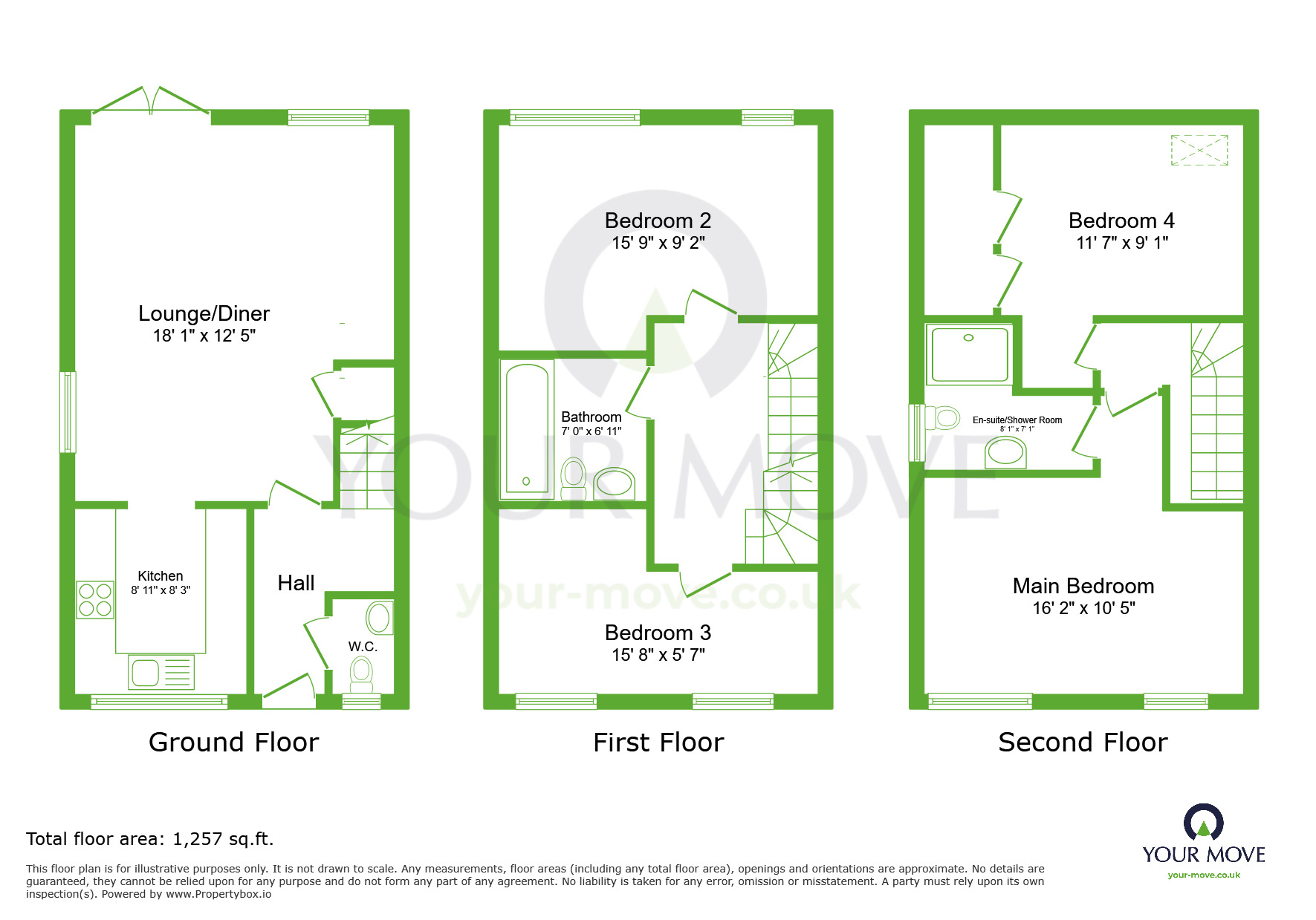 Floorplan of 4 bedroom Semi Detached House to rent, Rainbow Gardens, Dartford, Kent, DA1