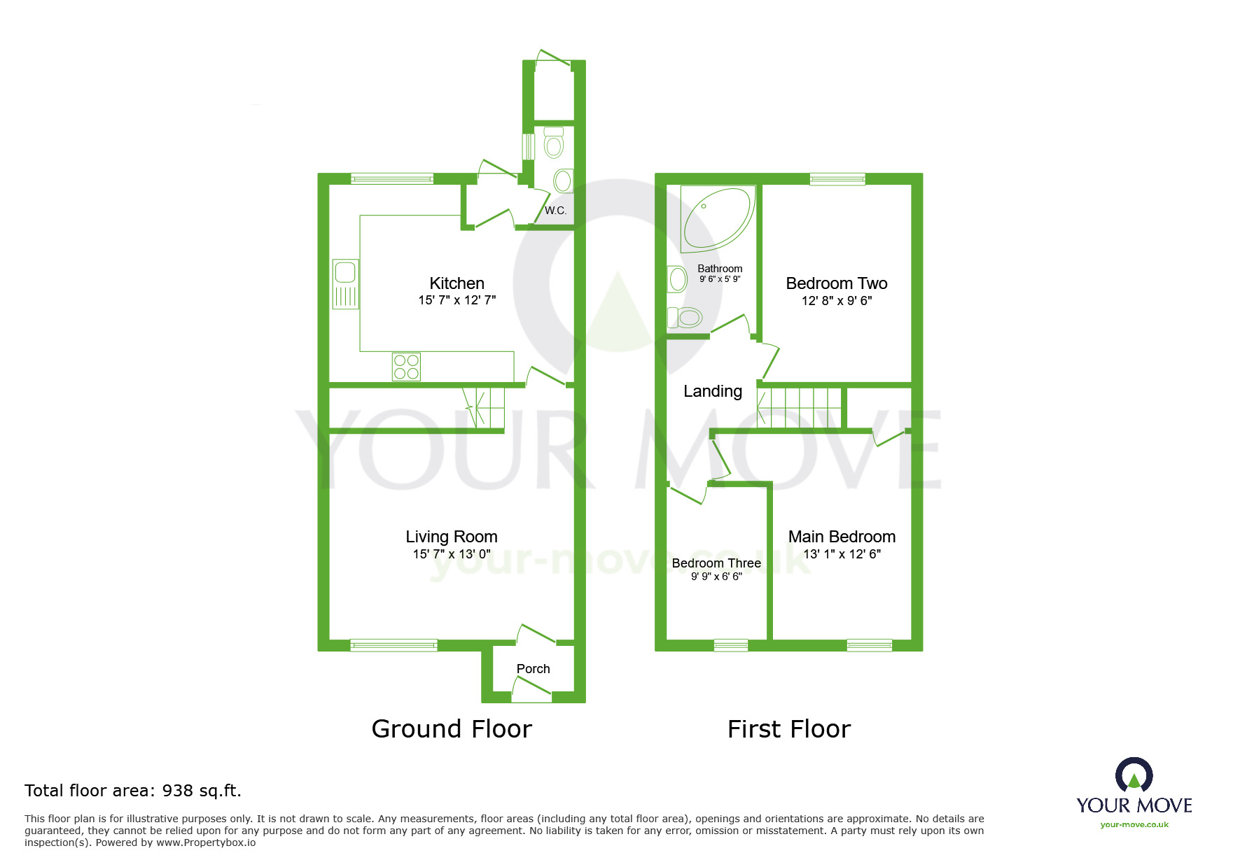 Floorplan of 3 bedroom Mid Terrace House to rent, Bell Close, Greenhithe, Kent, DA9