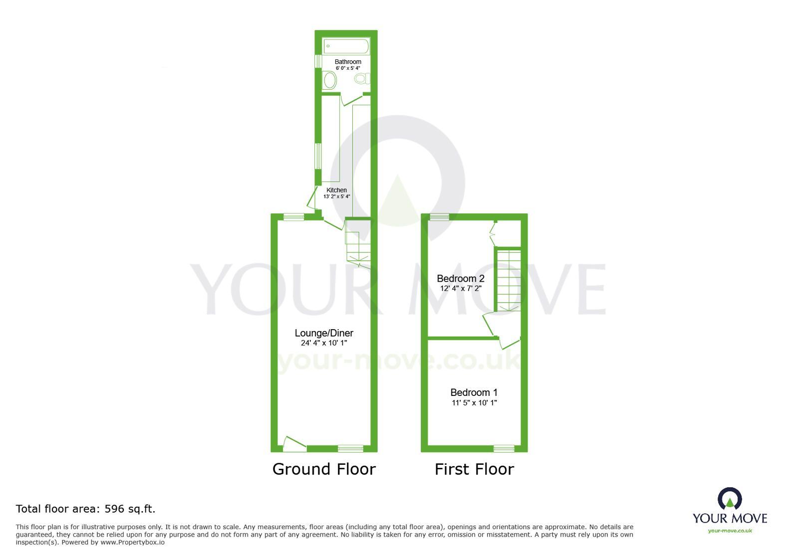 Floorplan of 2 bedroom Mid Terrace House for sale, St. Albans Road, Dartford, Kent, DA1