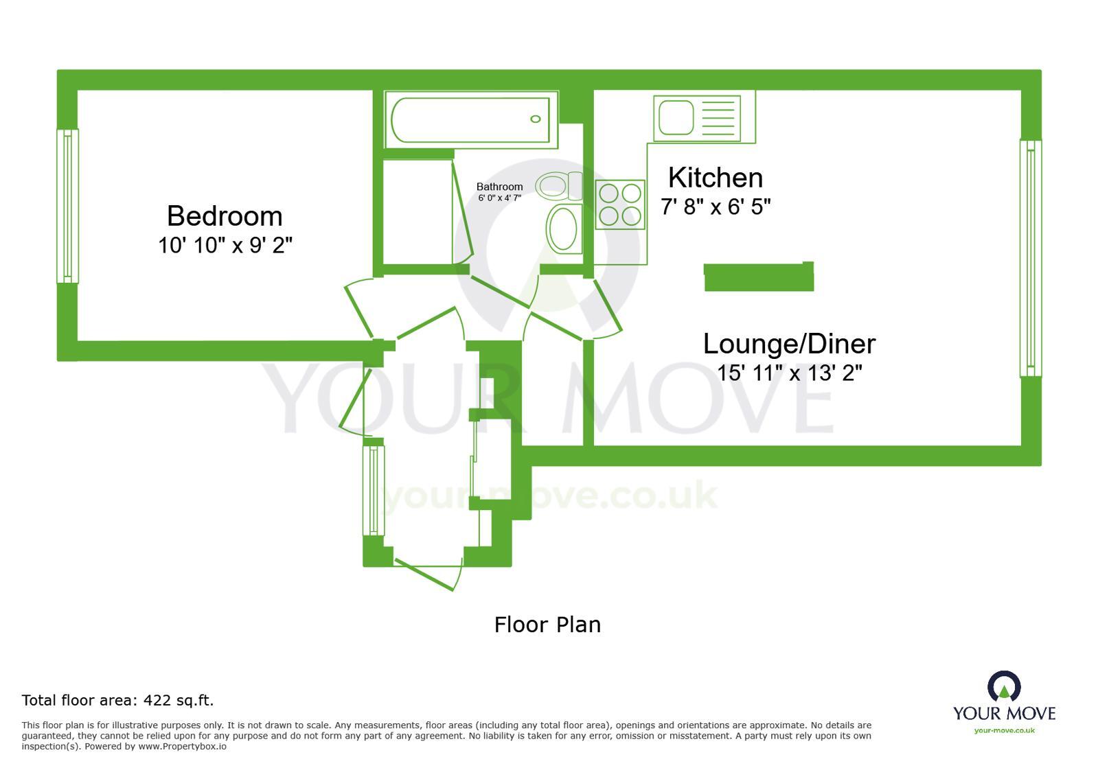 Floorplan of 1 bedroom Flat for sale, Unicorn Walk, Greenhithe, Kent, DA9