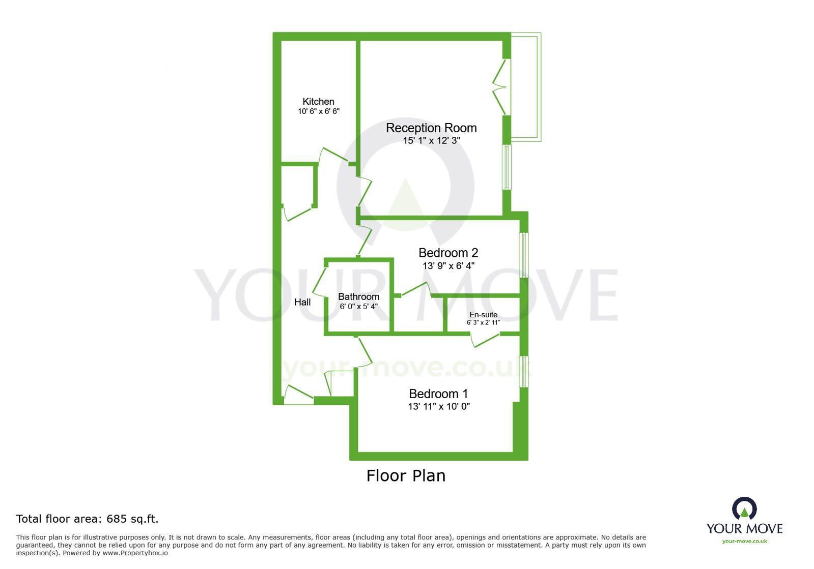 Floorplan of 2 bedroom Flat to rent, Charles Street, Greenhithe, Kent, DA9