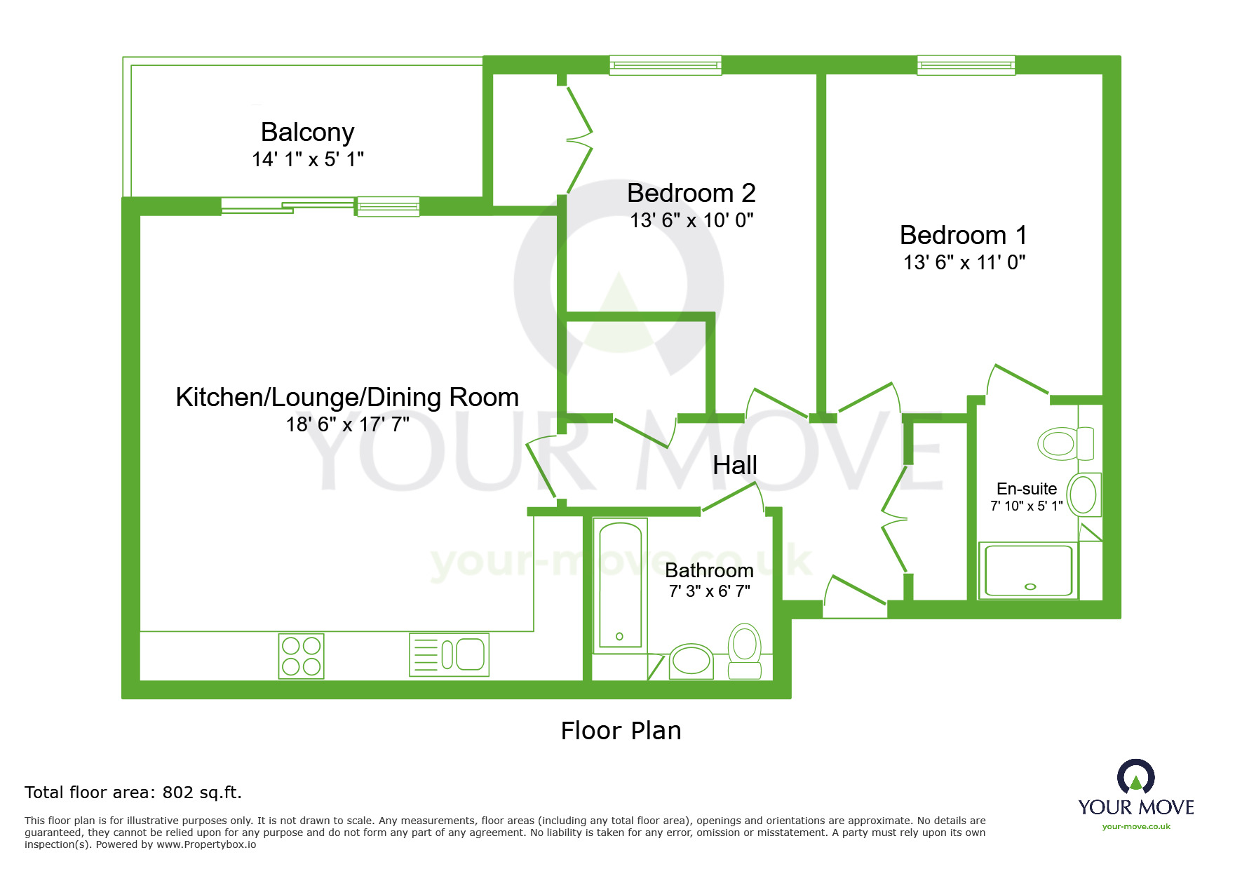 Floorplan of 1 bedroom Flat to rent, Scotney Drive, Greenhithe, Kent, DA9