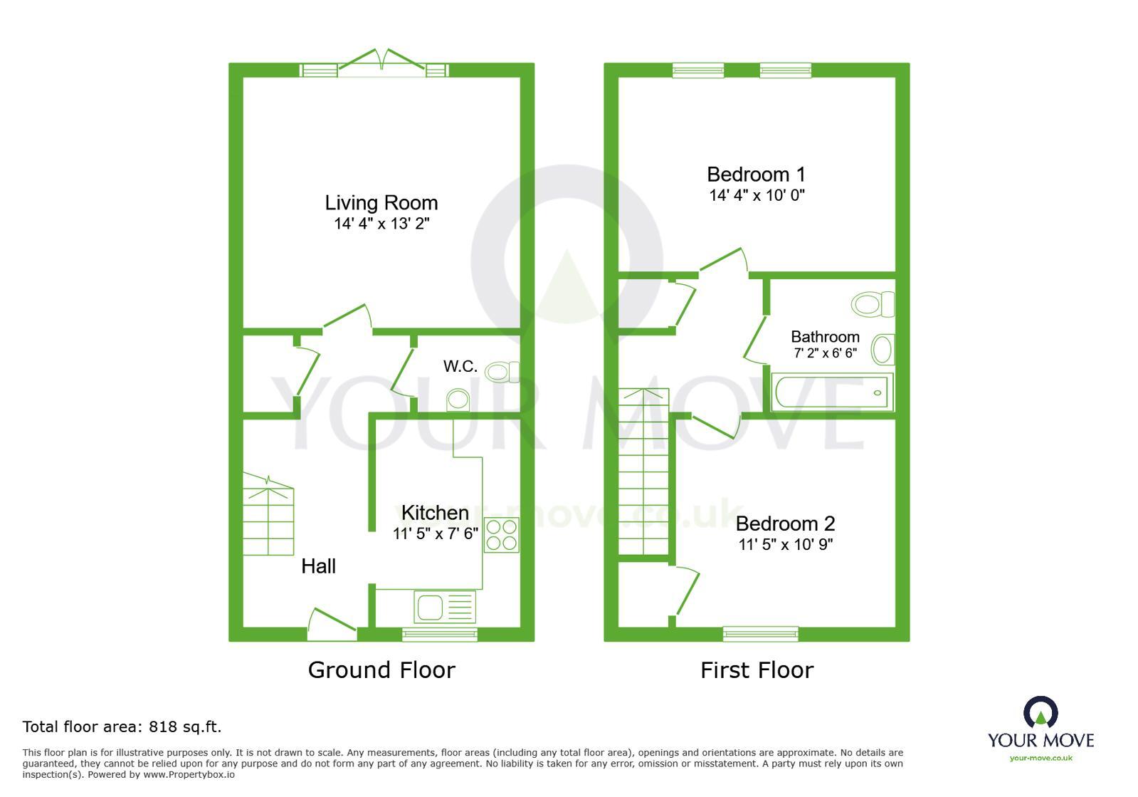 Floorplan of 2 bedroom Mid Terrace House for sale, Stonechat Mews, Greenhithe, Kent, DA9