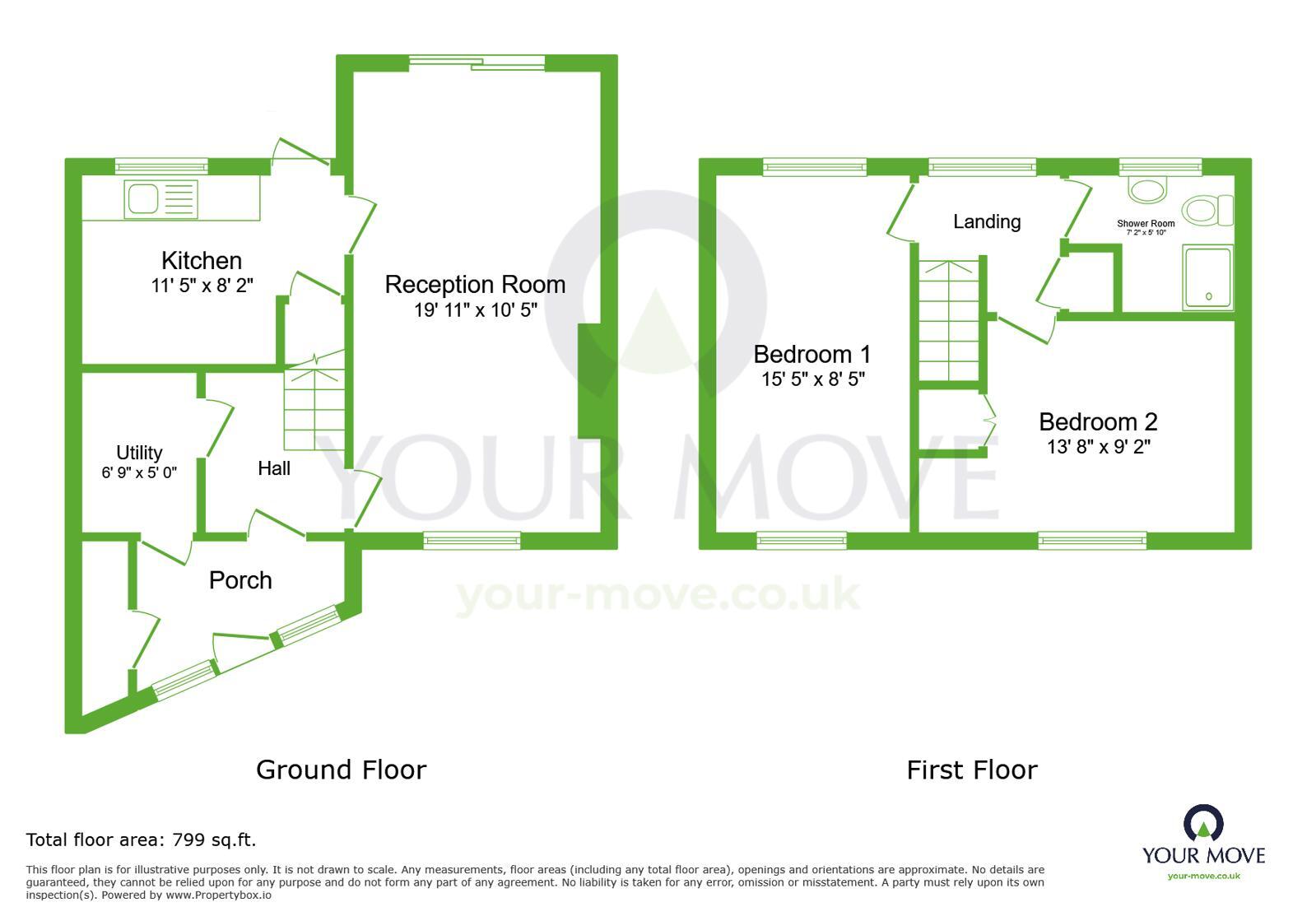 Floorplan of 2 bedroom End Terrace House to rent, Littlebrook Manorway, Dartford, Kent, DA1