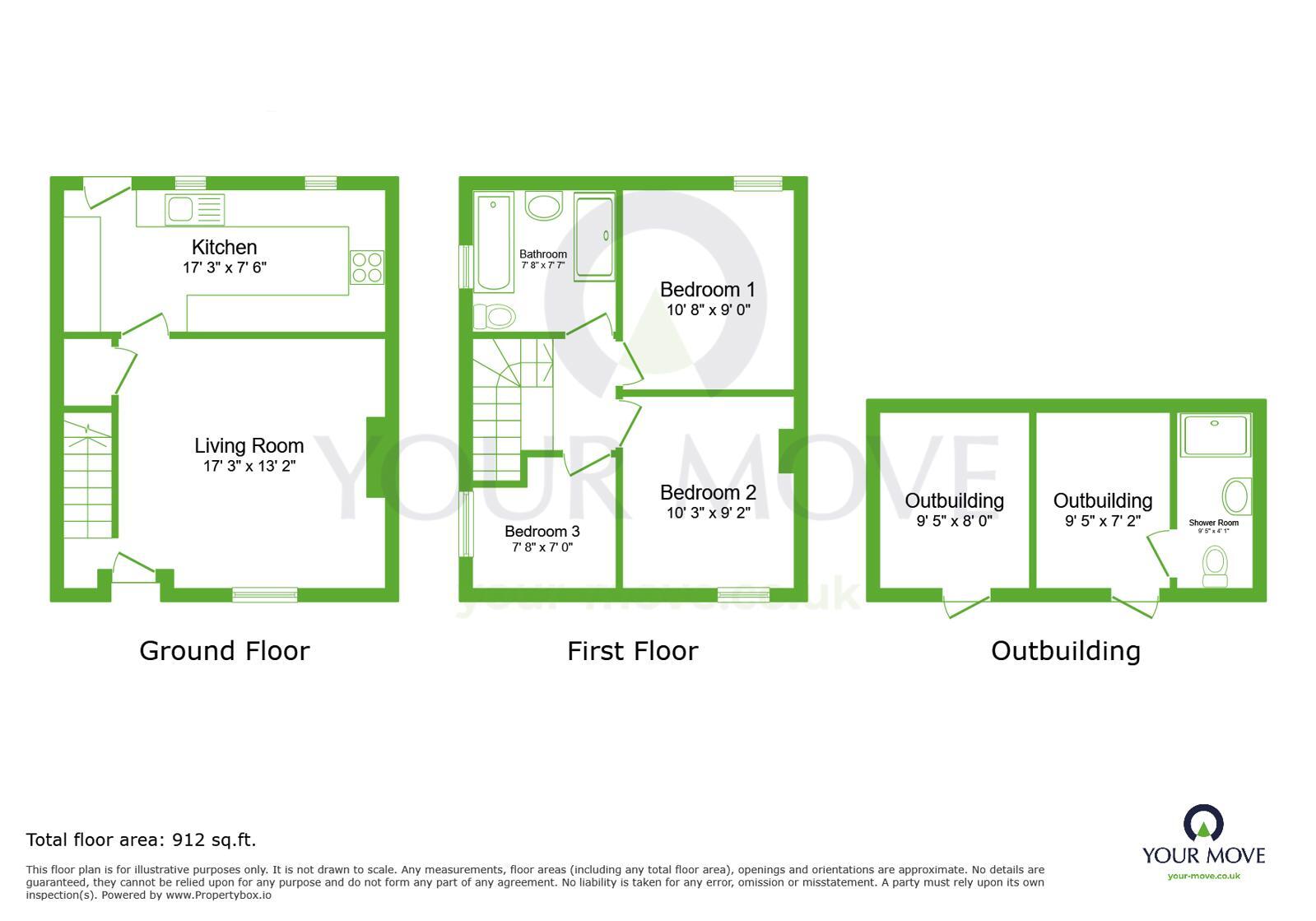 Floorplan of 3 bedroom Semi Detached House for sale, Hill Rise, Dartford, Kent, DA2