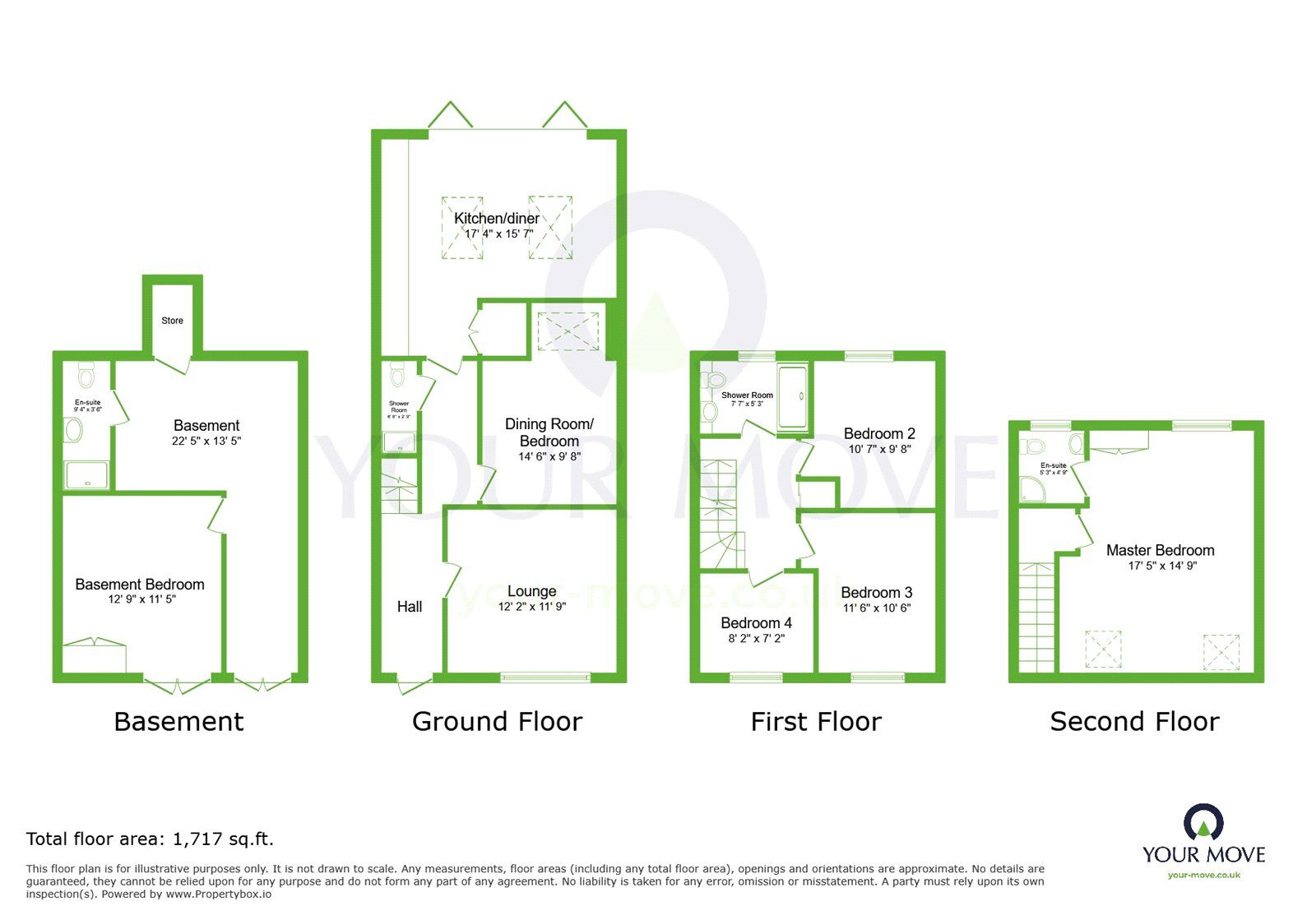 Floorplan of 6 bedroom Mid Terrace House for sale, Park Road, Dartford, Kent, DA1
