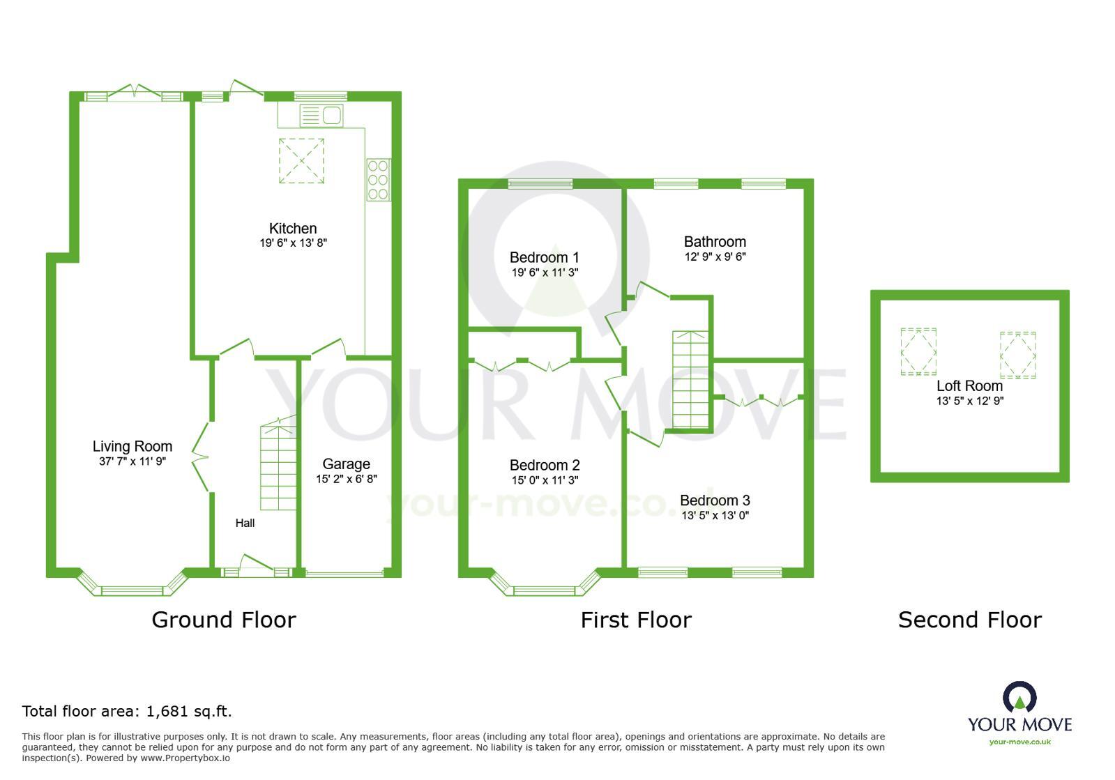 Floorplan of 3 bedroom Semi Detached House to rent, Heather Drive, Dartford, Kent, DA1