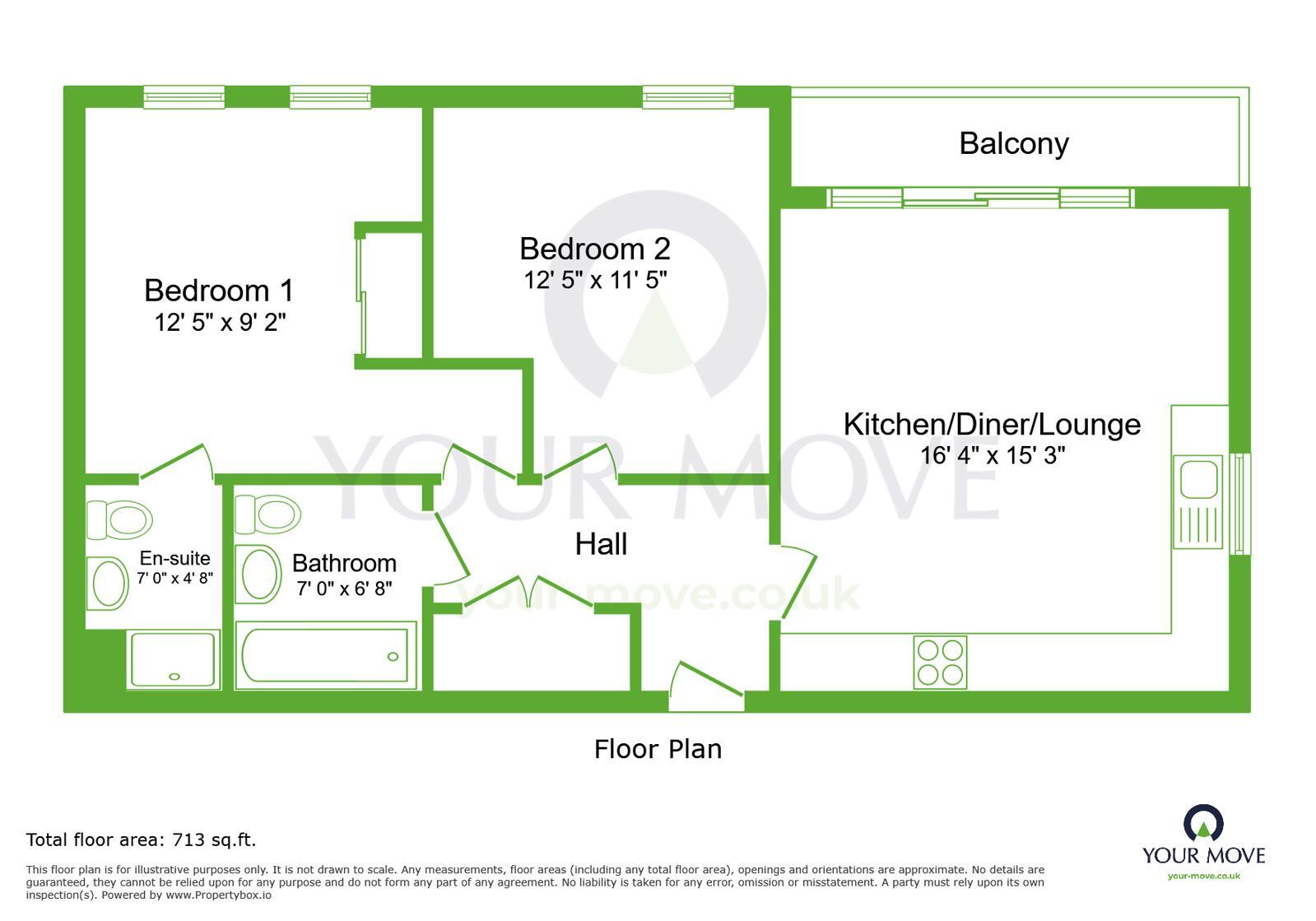 Floorplan of 2 bedroom Flat for sale, Havelock Drive, Greenhithe, Kent, DA9