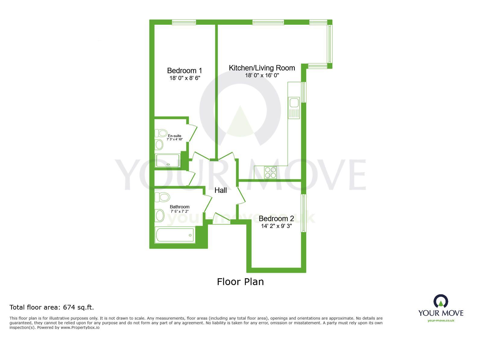 Floorplan of 2 bedroom Flat for sale, Hazelnut House, Squirrels Close, Kent, BR8