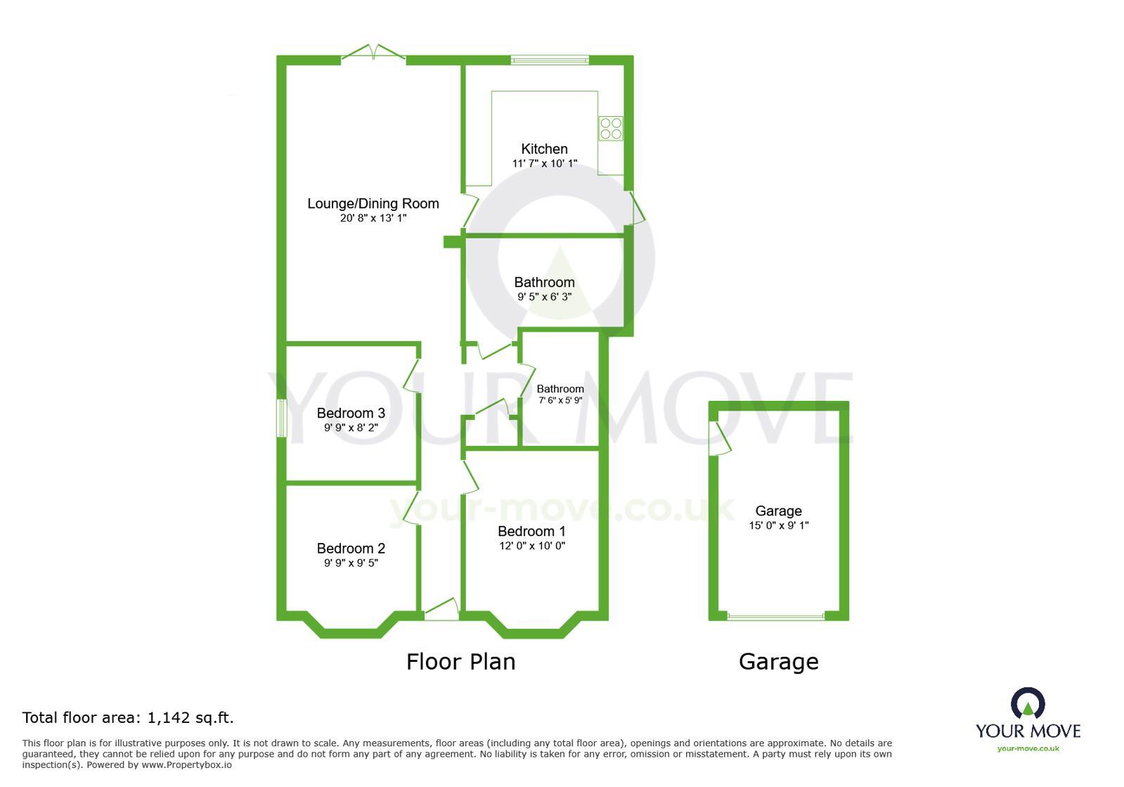 Floorplan of 3 bedroom Detached Bungalow for sale, Hedge Place Road, Greenhithe, Kent, DA9