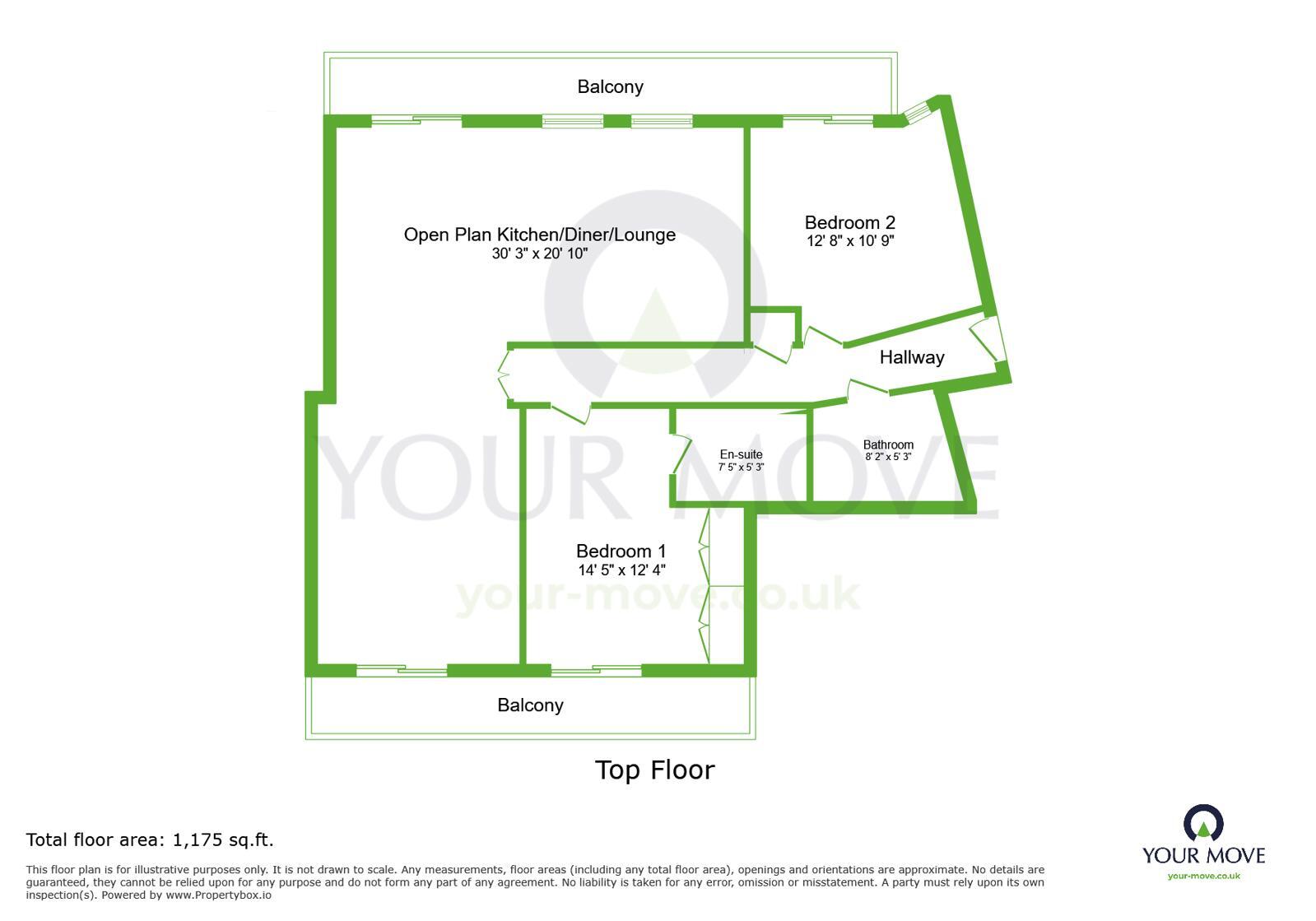 Floorplan of 2 bedroom Flat to rent, The Boulevard, Greenhithe, Kent, DA9
