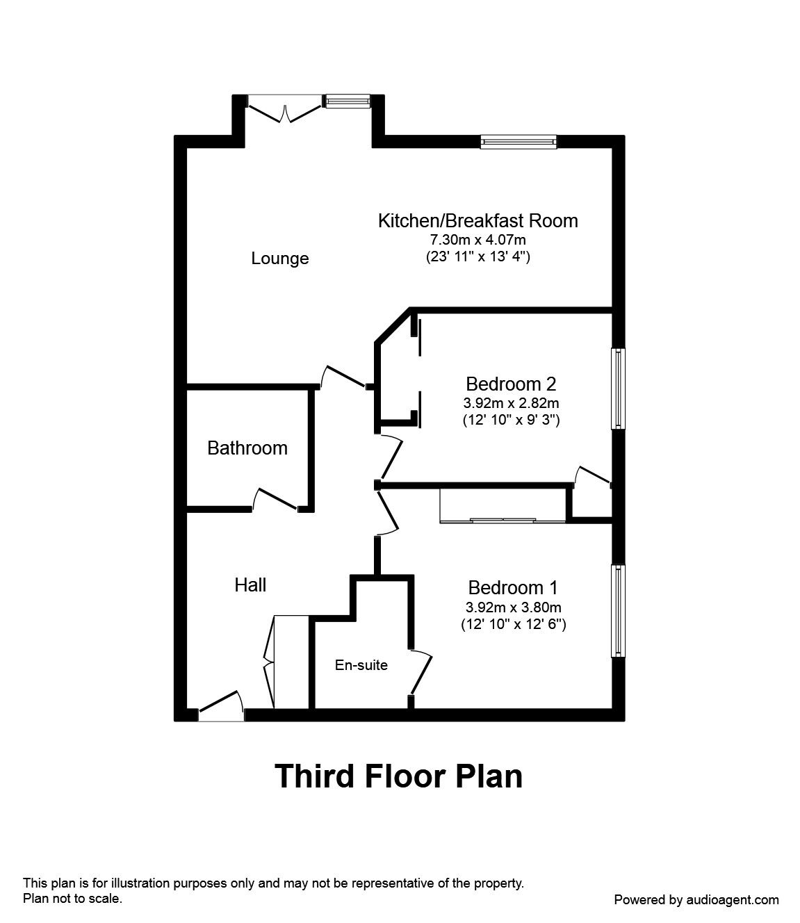 Floorplan of 2 bedroom  Flat to rent, Sun Gardens, Thornaby, Cleveland, TS17