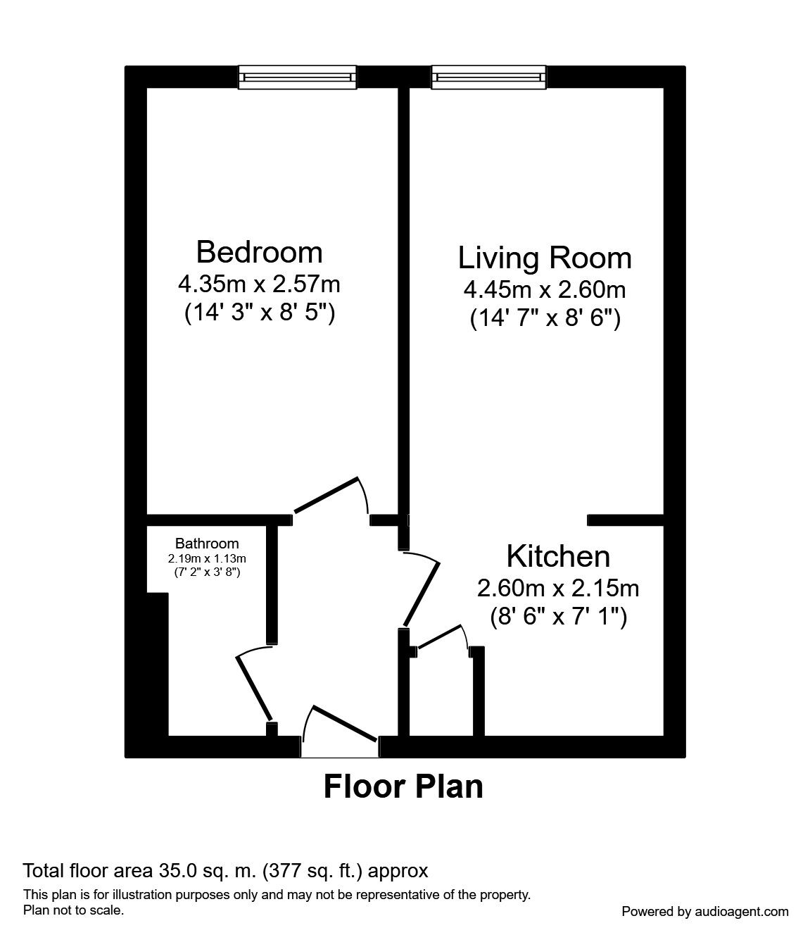 Floorplan of 1 bedroom Flat to rent, Newport House Thornaby Place, Thornaby, Cleveland, TS17