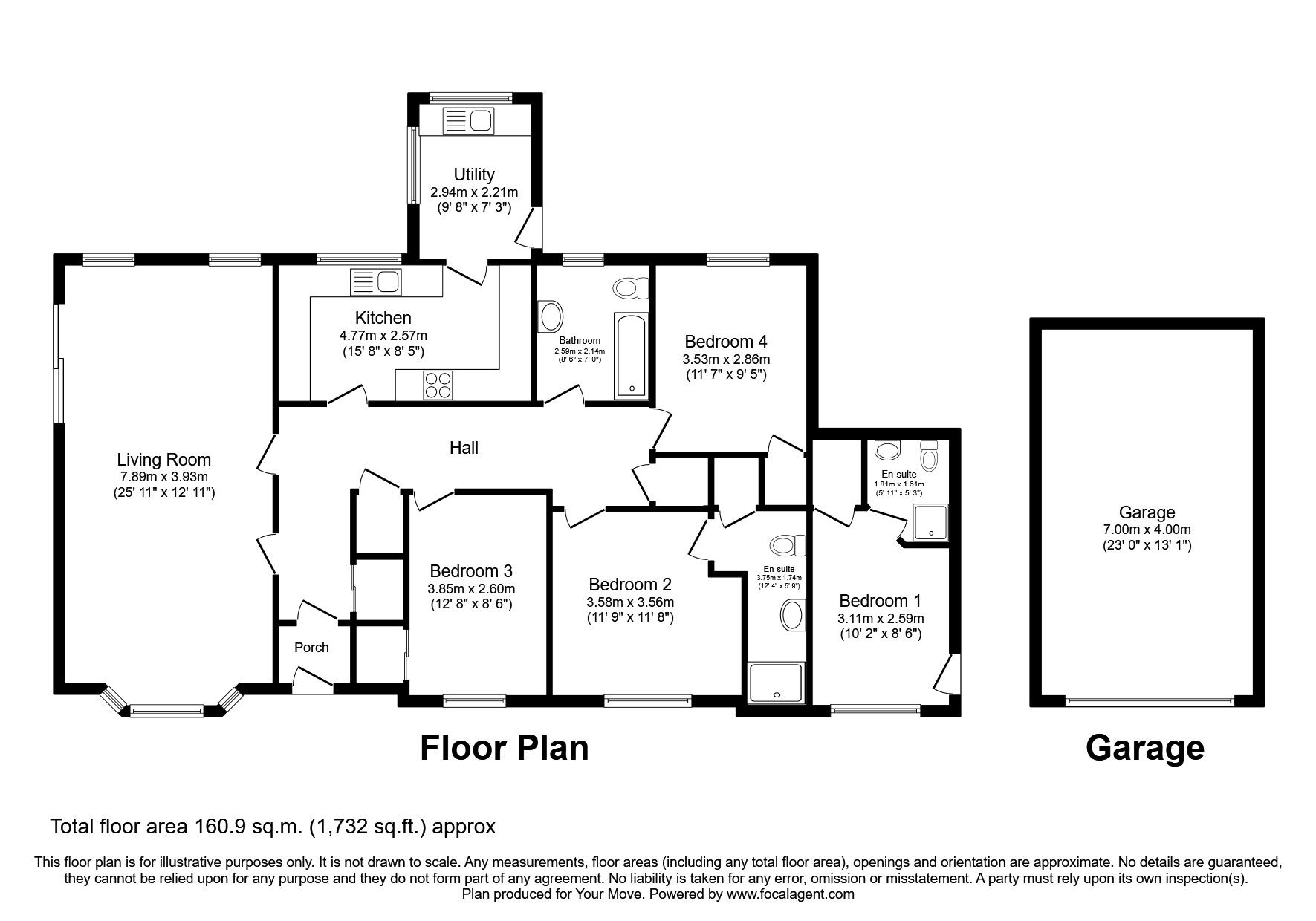 Floorplan of 3 bedroom Detached Bungalow for sale, Edmonstone Road, Danderhall, Midlothian, EH22