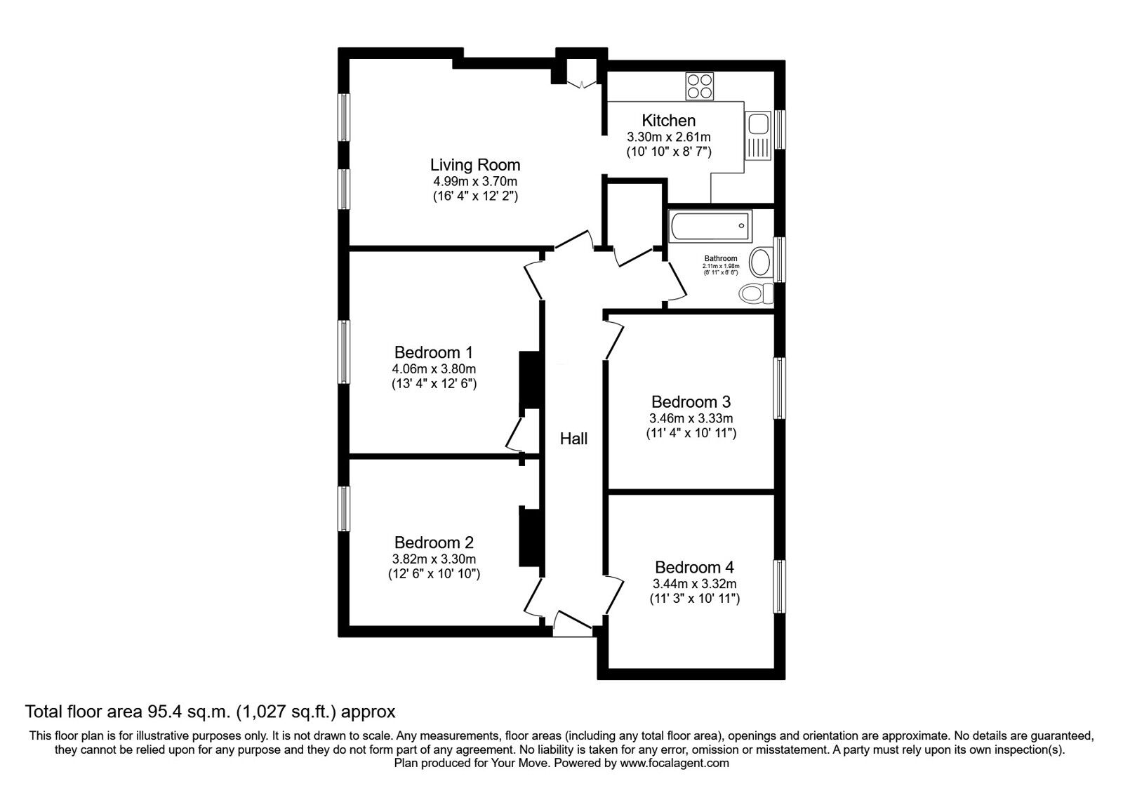 Floorplan of 4 bedroom  Flat for sale, High Street, Dalkeith, Midlothian, EH22