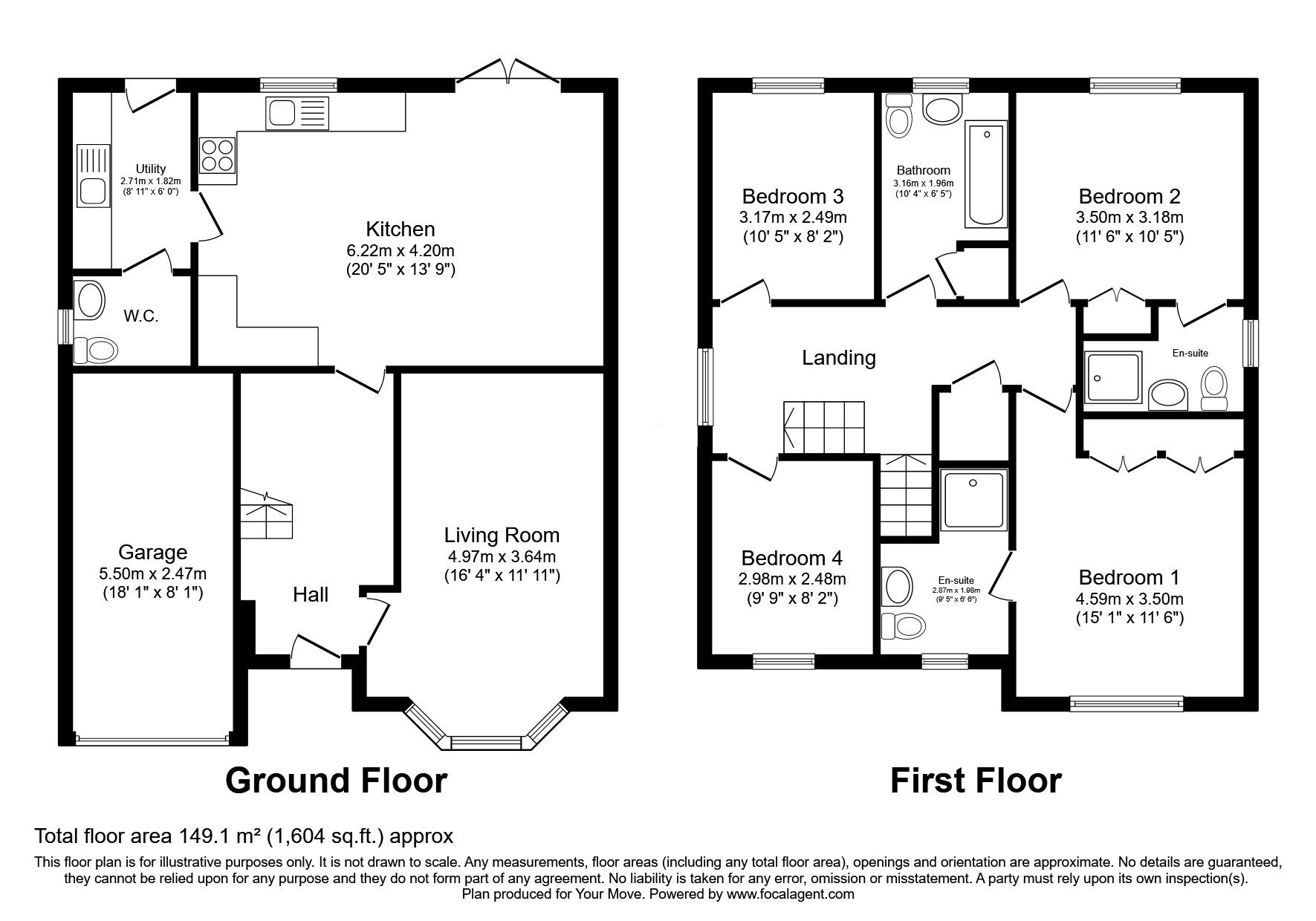 Floorplan of 4 bedroom Detached House for sale, Kingsfield Drive, Newtongrange, Midlothian, EH22